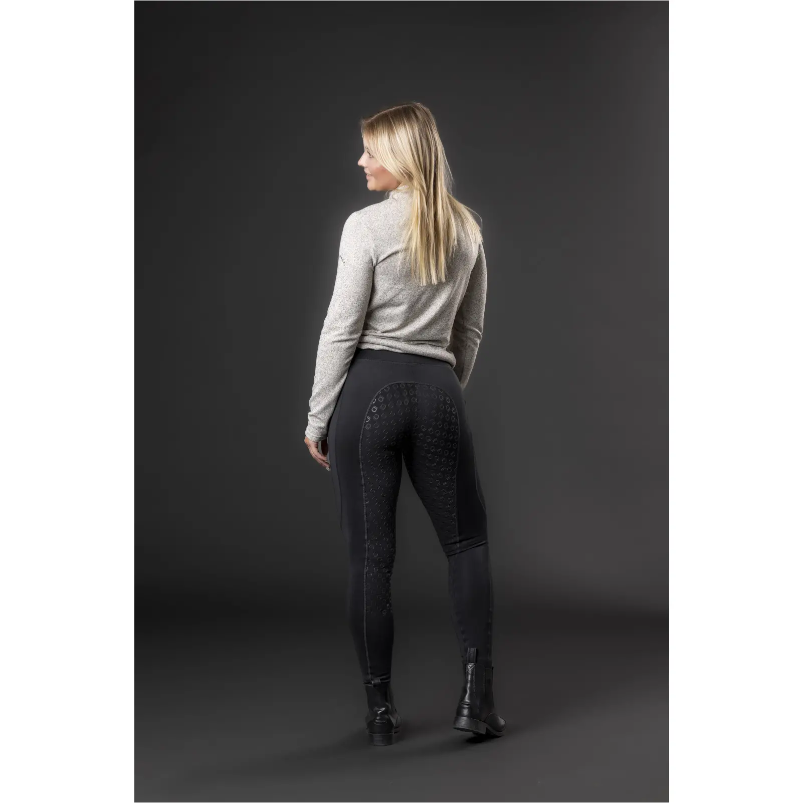 Winter Damen Reitleggings Silikon Vollbesatz SAFINA schwarz