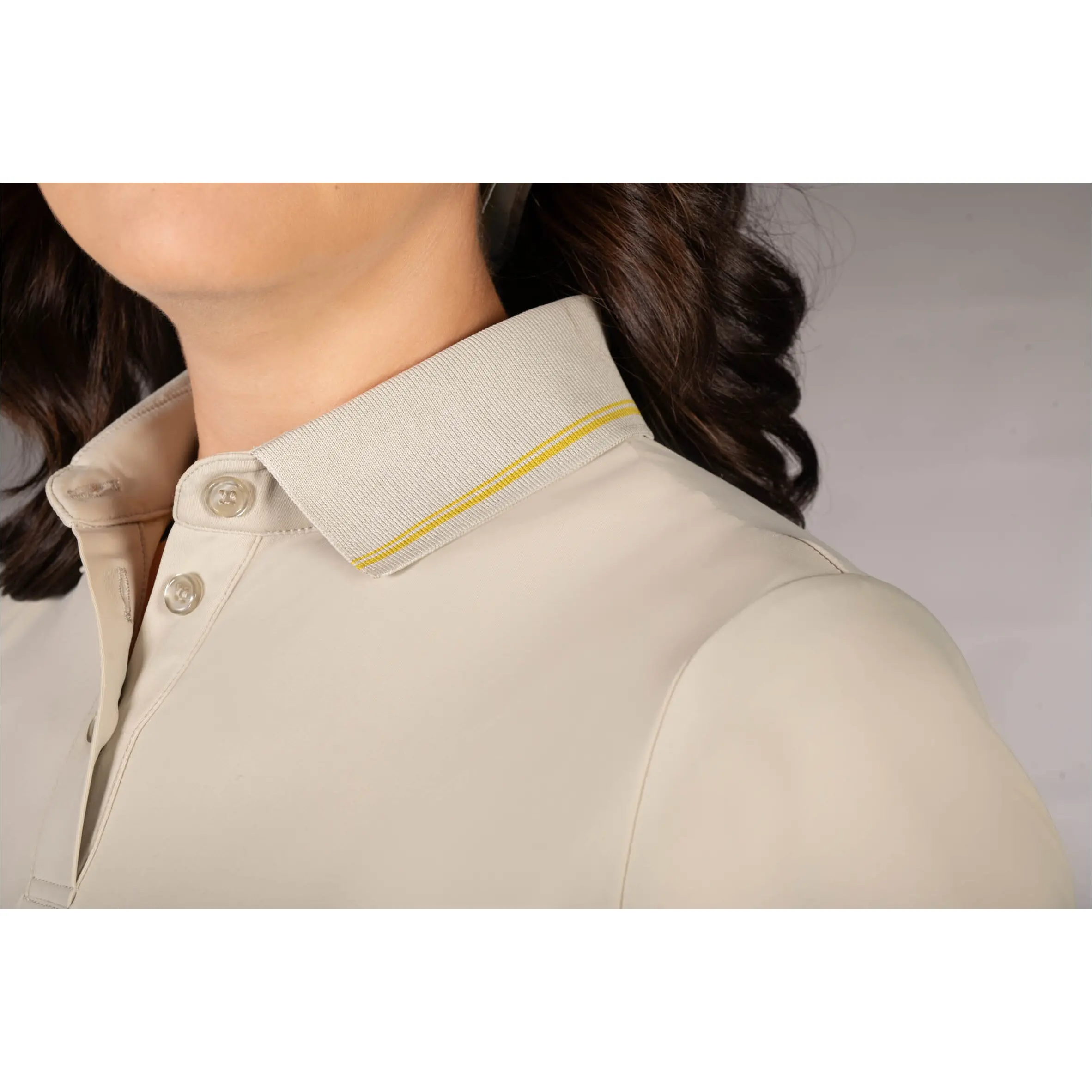 Damen Poloshirt LIMONE grau/beige