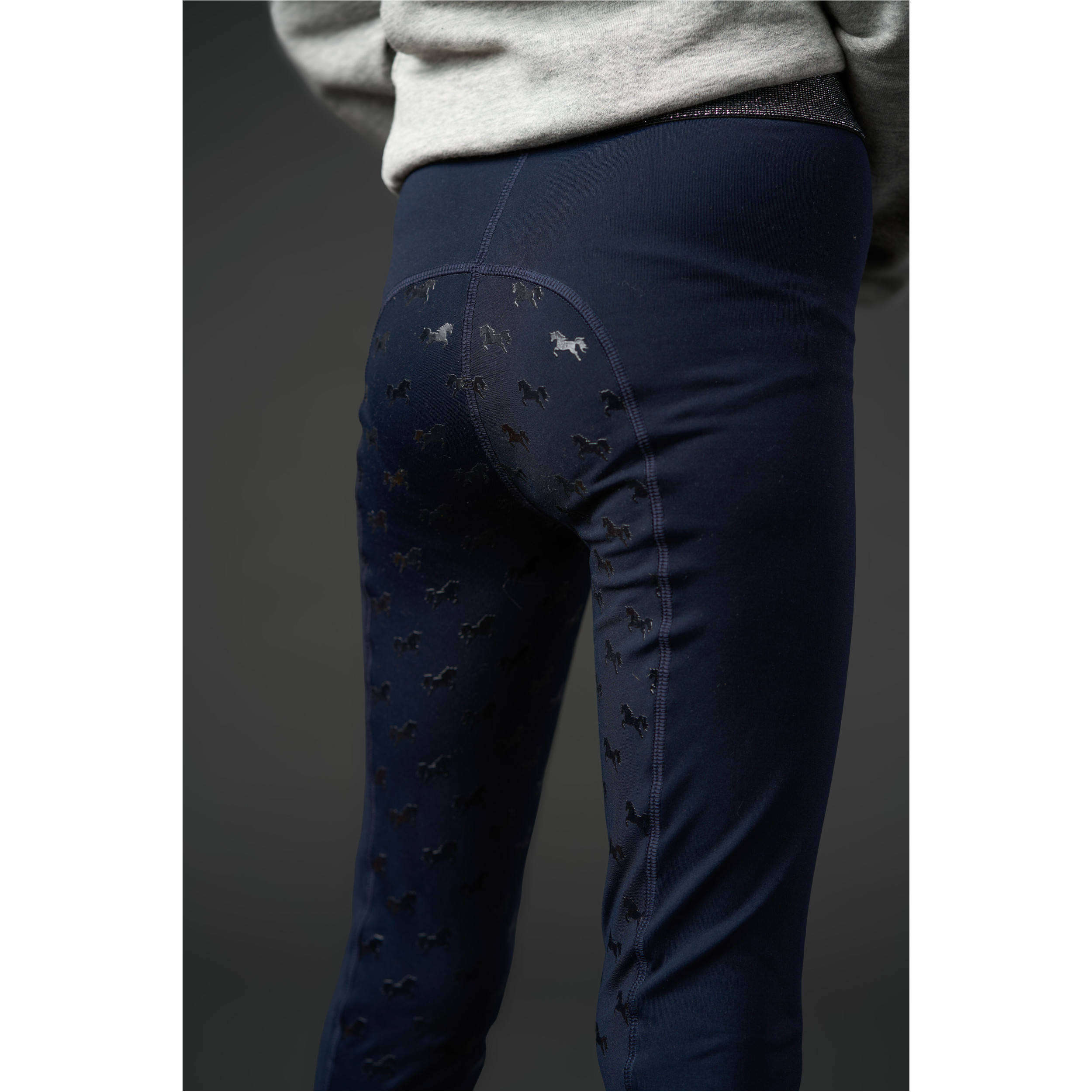 Kinder Reitleggings Silikon Vollbesatz MAGGIE navy
