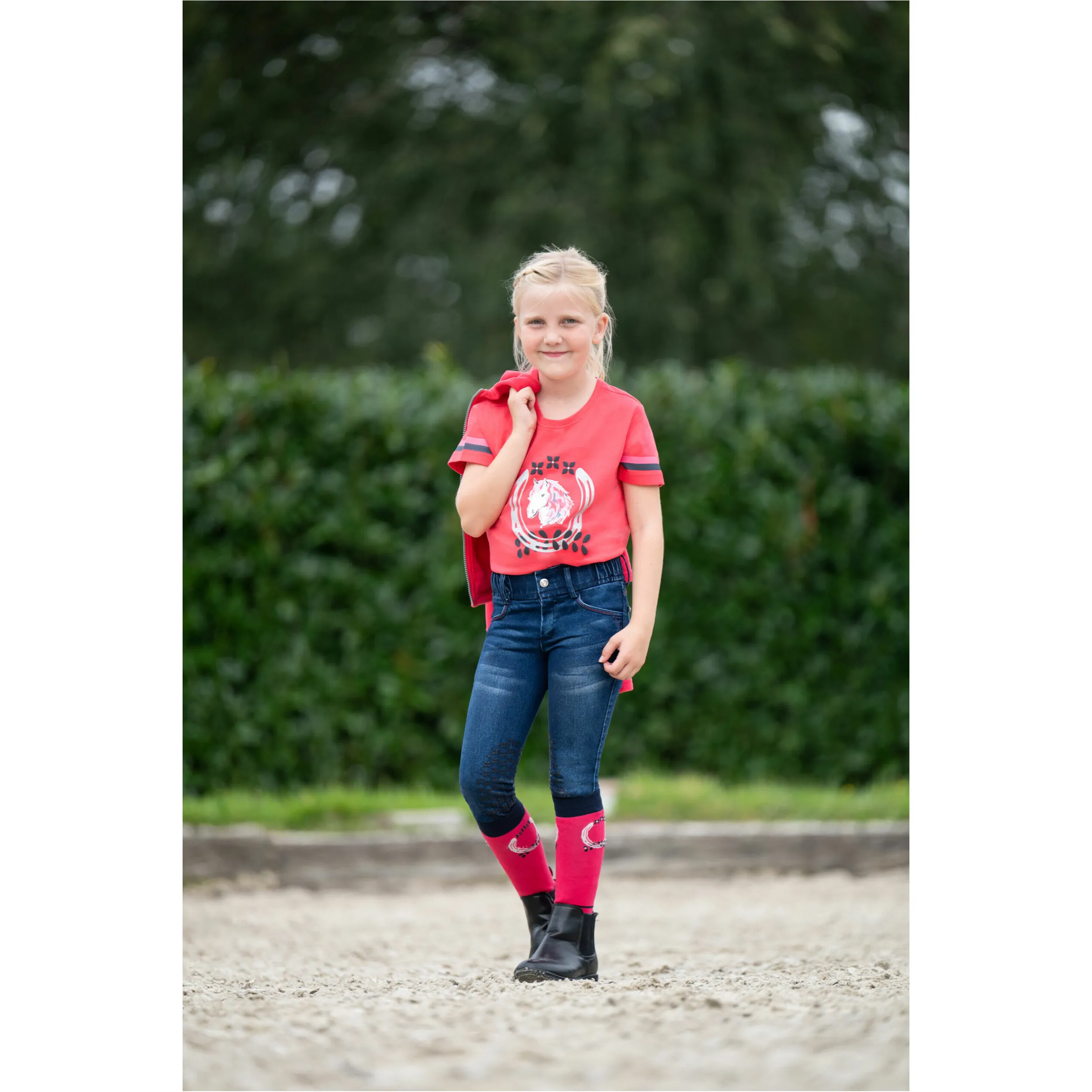 Kinder Reithose Silikon Kniebesatz AYMEE DENIM dunkelblau