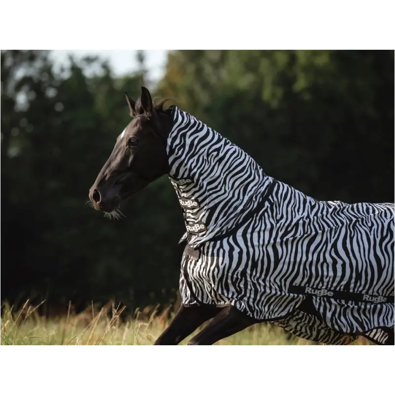 Fliegendecke mit Halsteil RugBe ZEBRA schwarz/weiss