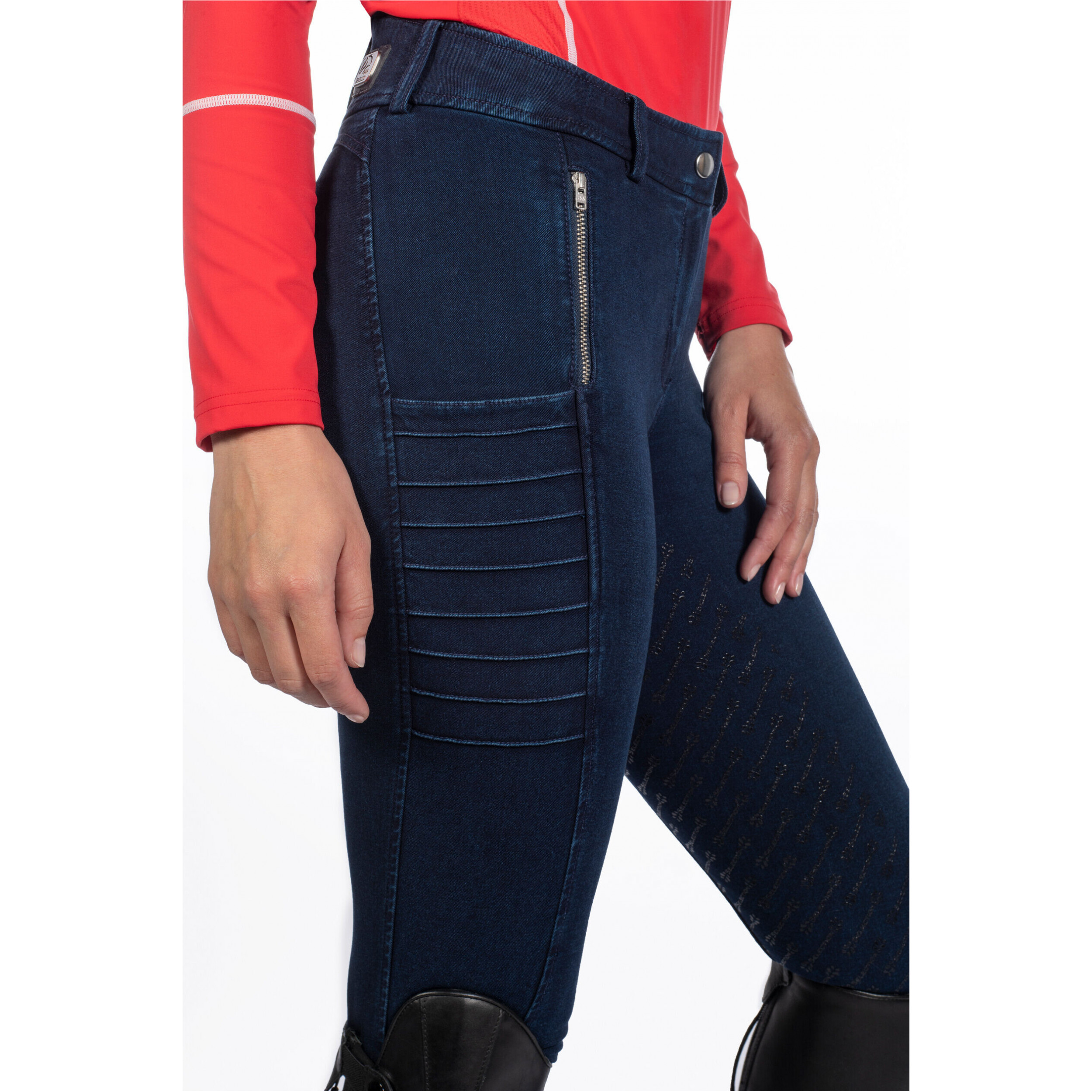 Damen Reithose Silikon Vollbesatz ARUBA DENIM dunkelblau