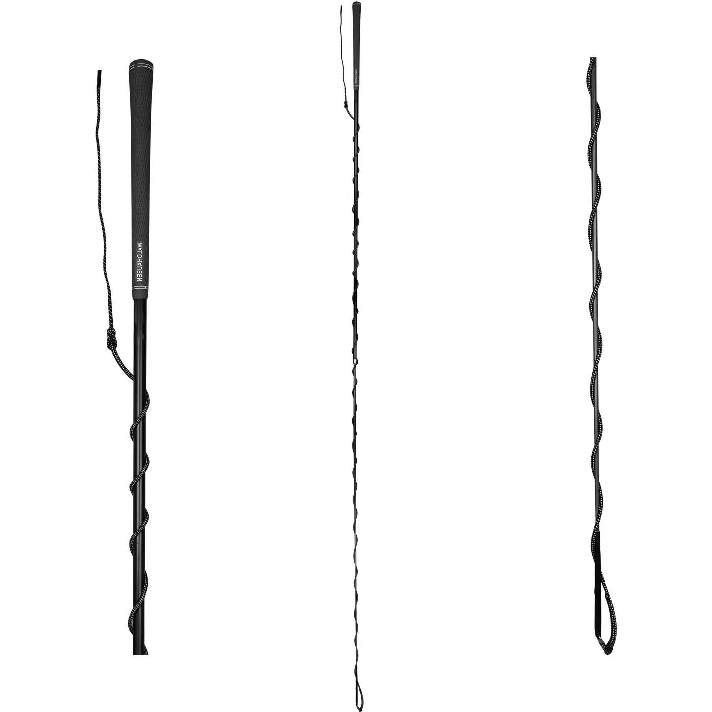 Teleskop Longierpeitsche mit Golfgriff schwarz 200cm