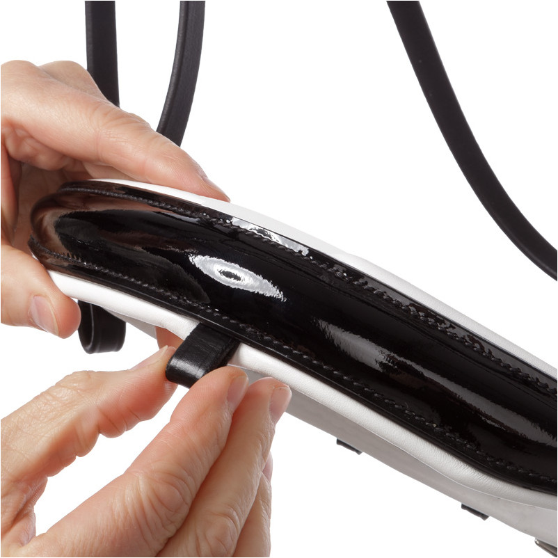 Trensenzaum englisch kombiniert JULIANA schwarz lack/weiß