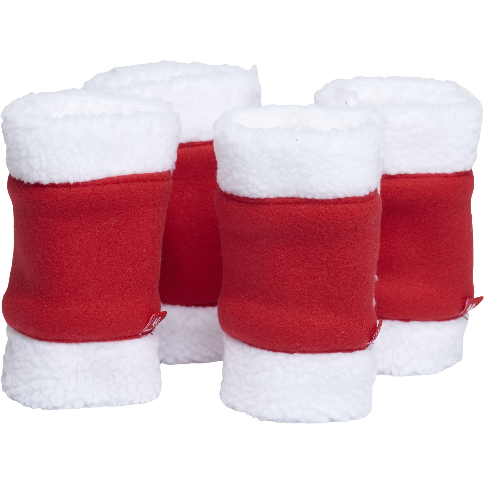 Weihnachtsgamaschen CHRISTMAS (4er Set) rot/weiß