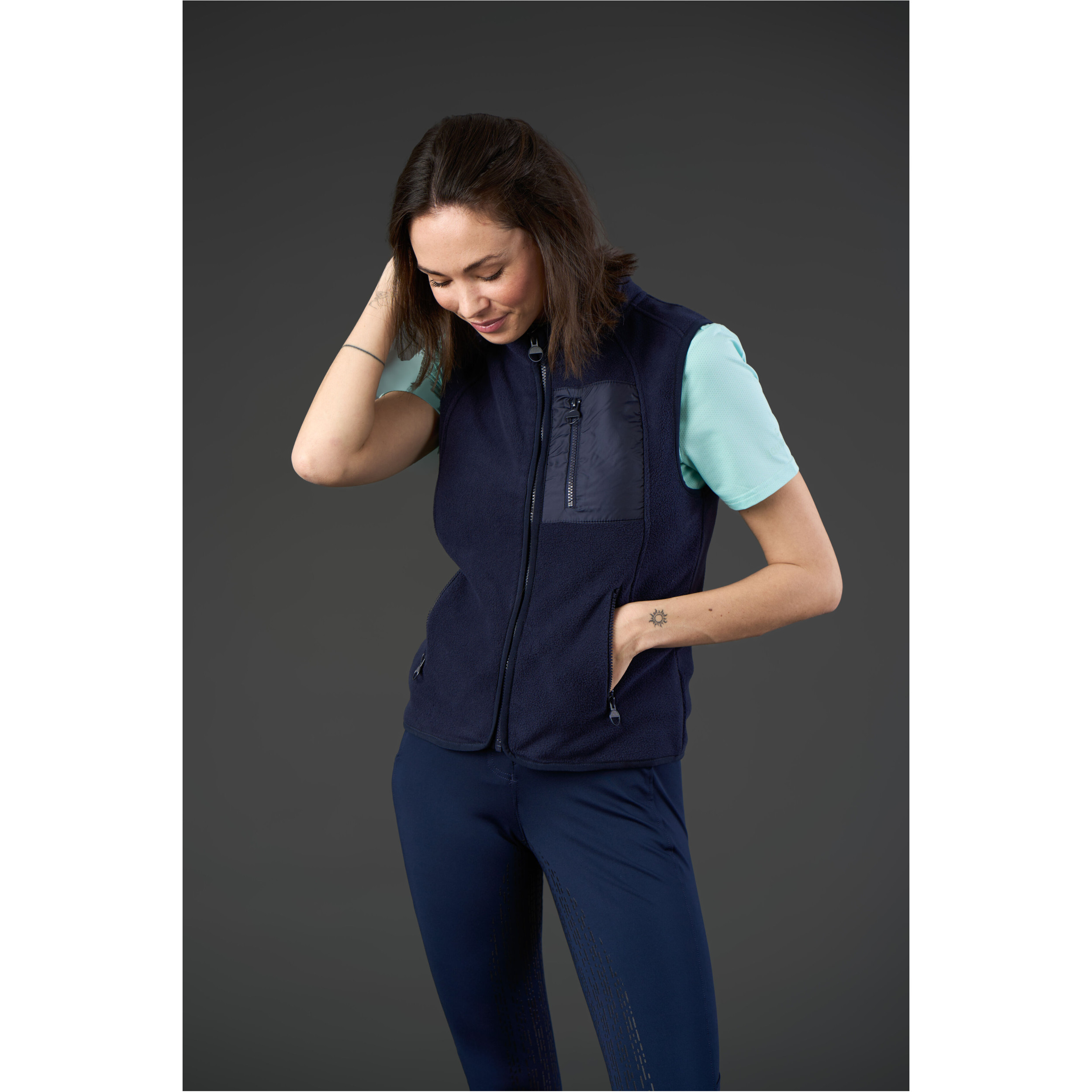 Damen Fleece-Reitweste ARIA navy