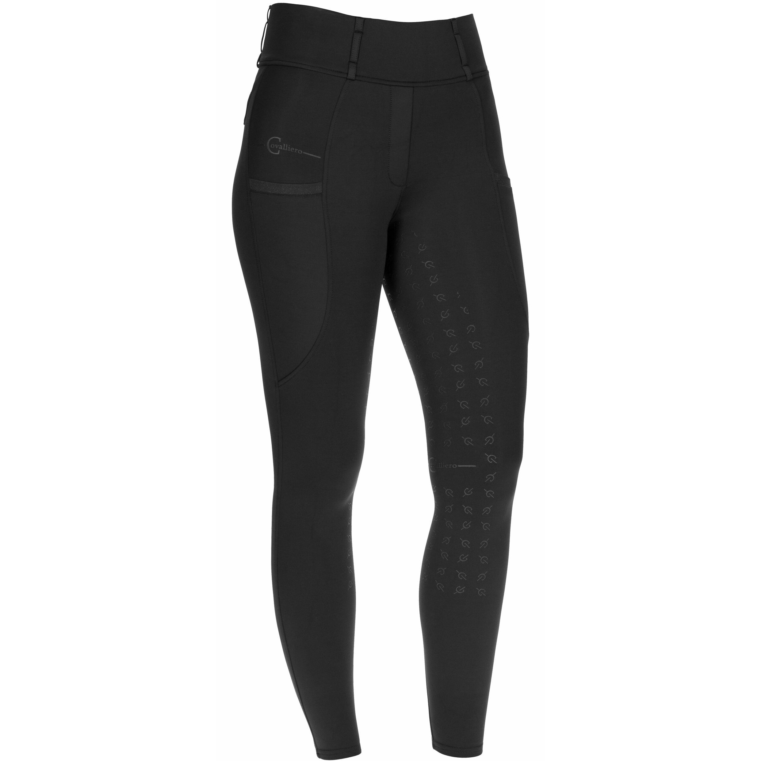 Damen Reitleggings Silikon Vollbesatz High Waist schwarz