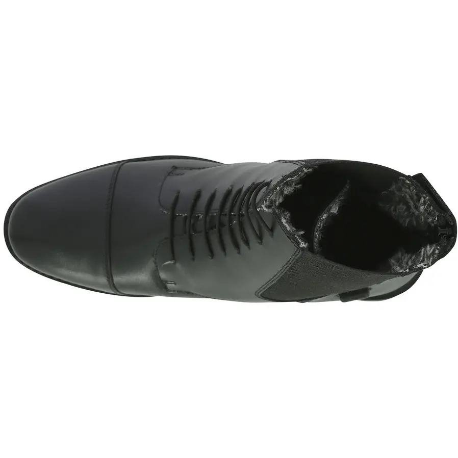Winter Kinder Reitstiefeletten LACETS Leder schwarz