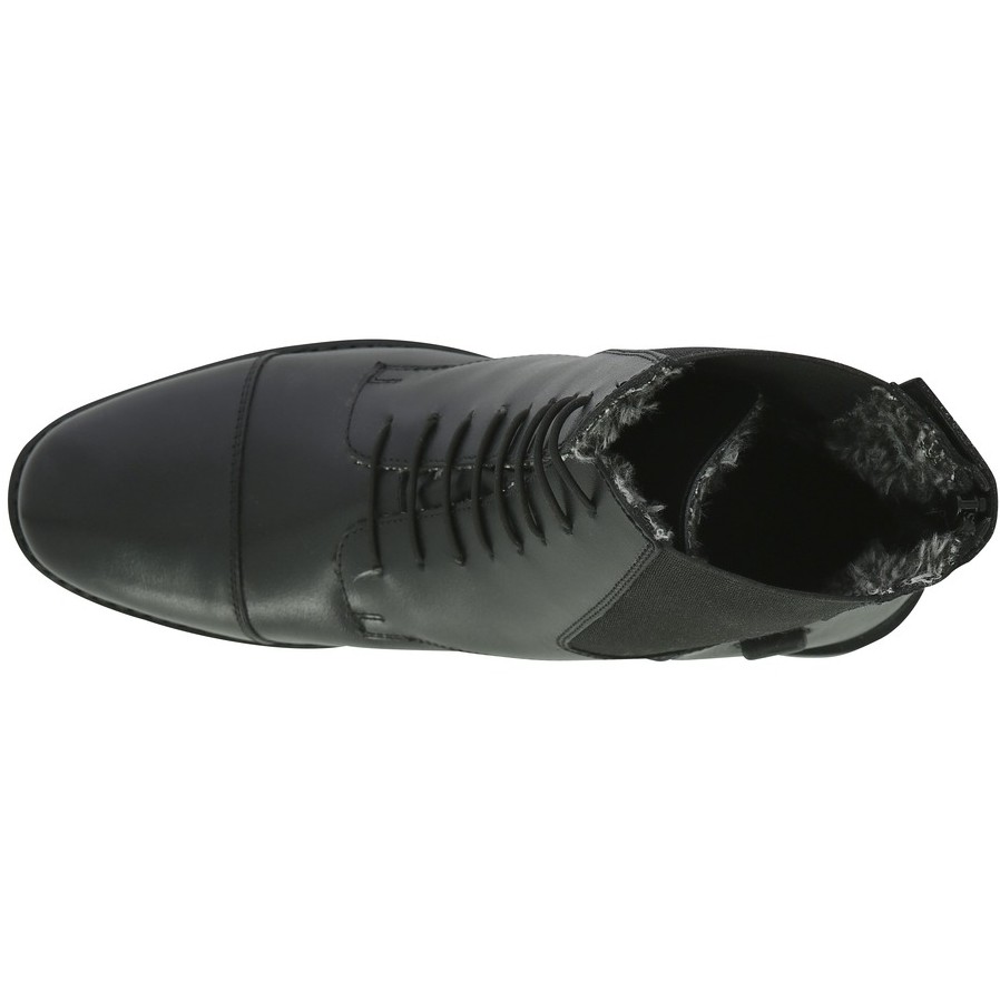 Winter Kinder Reitstiefeletten LACETS Leder schwarz