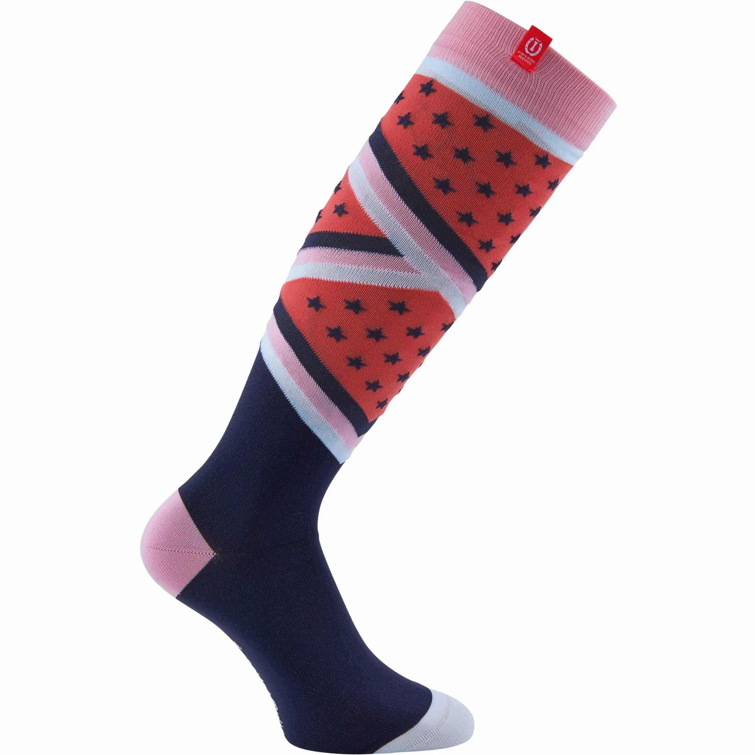 Damen Reitsocken IRHStars & Stripes navy/diva pink