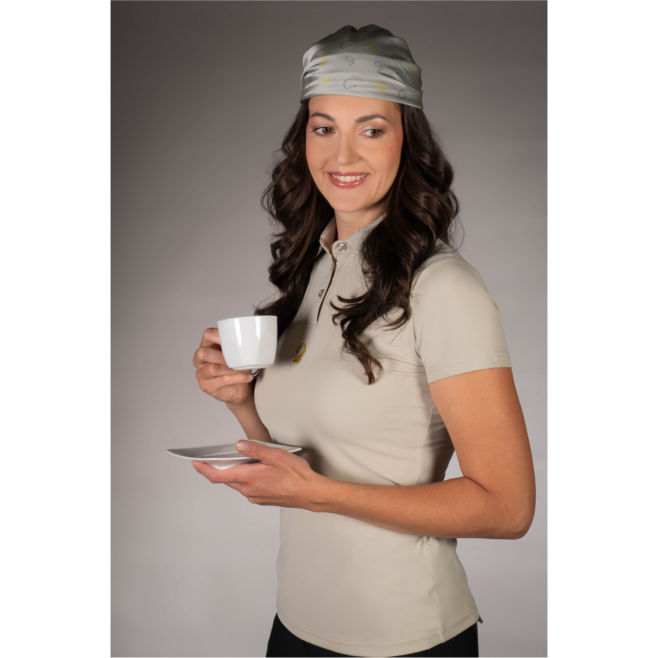 Damen Poloshirt LIMONE grau/beige Damen Poloshirt LIMONE grau/beige