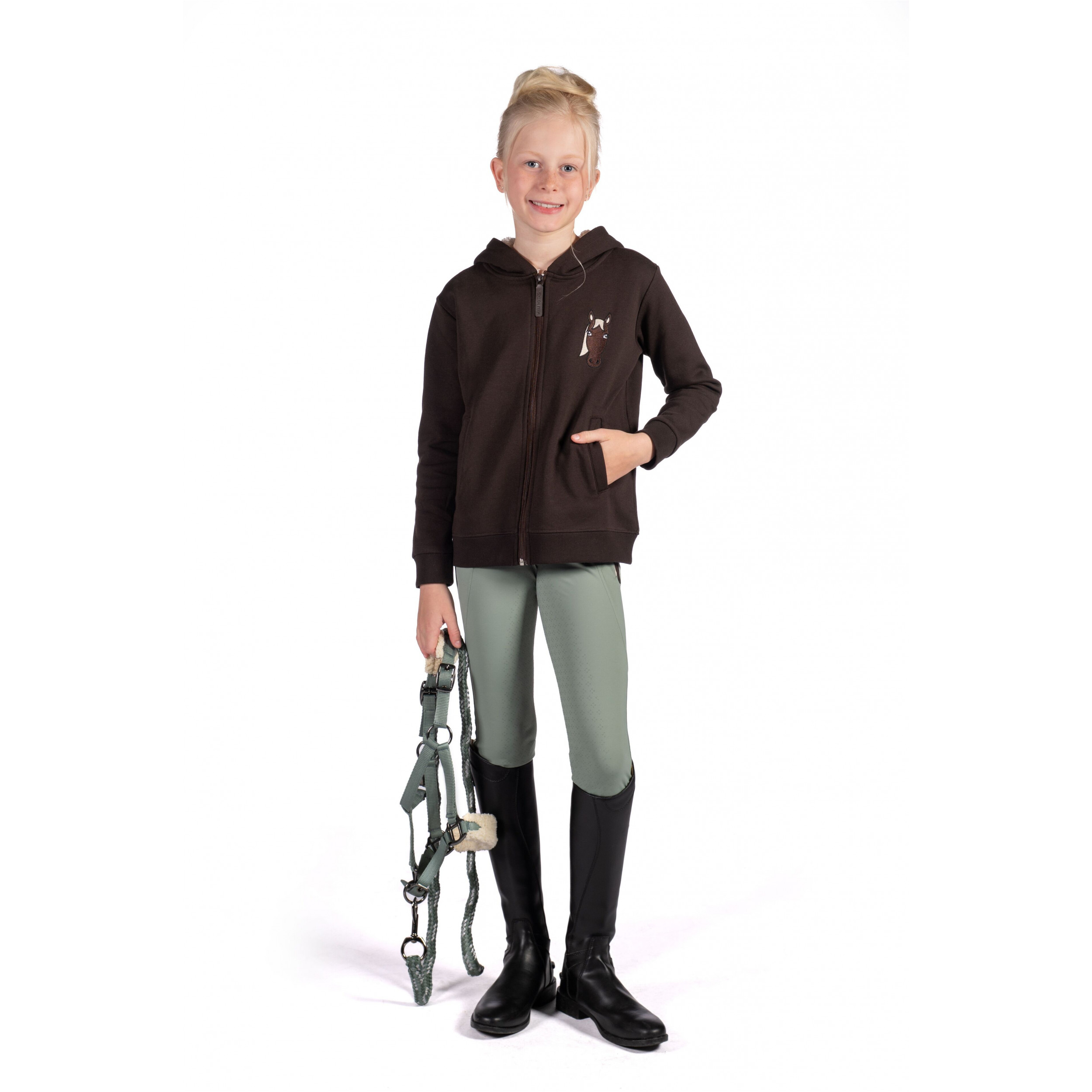Winter Kinder Reitleggings Silikon Vollbesatz MIA salbei