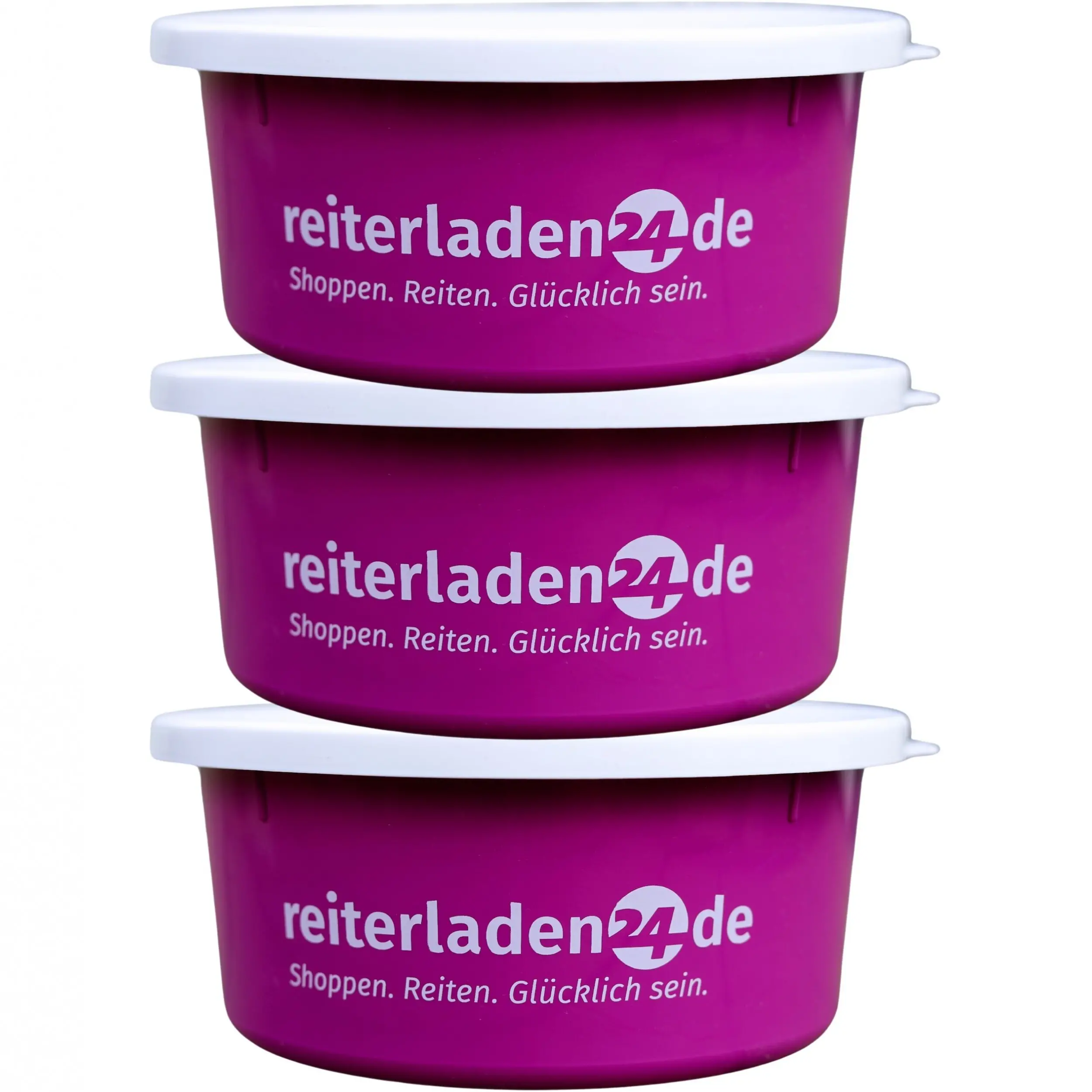 Müslischale mit Deckel pink (3er Set)