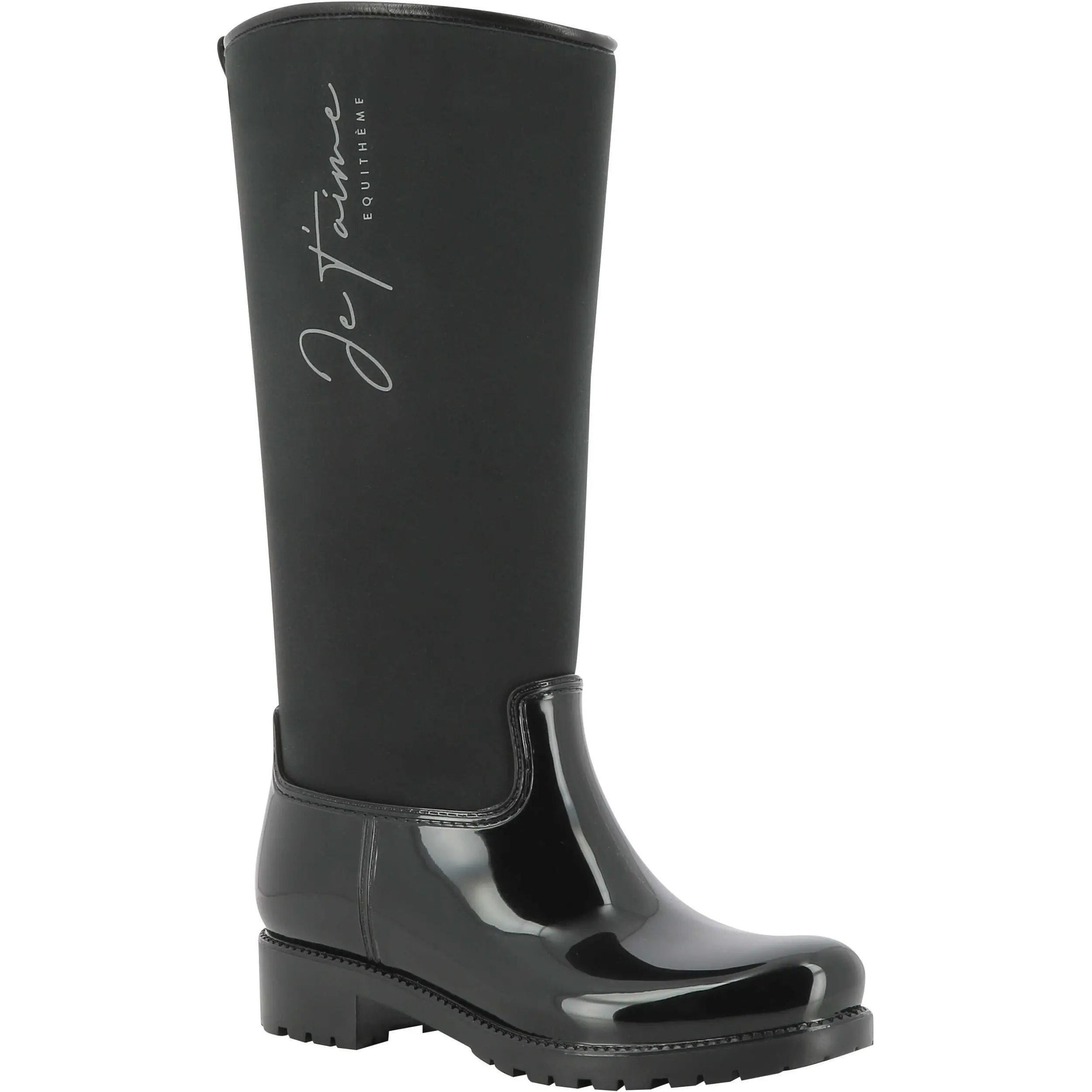 Damen Gummistiefel Je t'aime schwarz