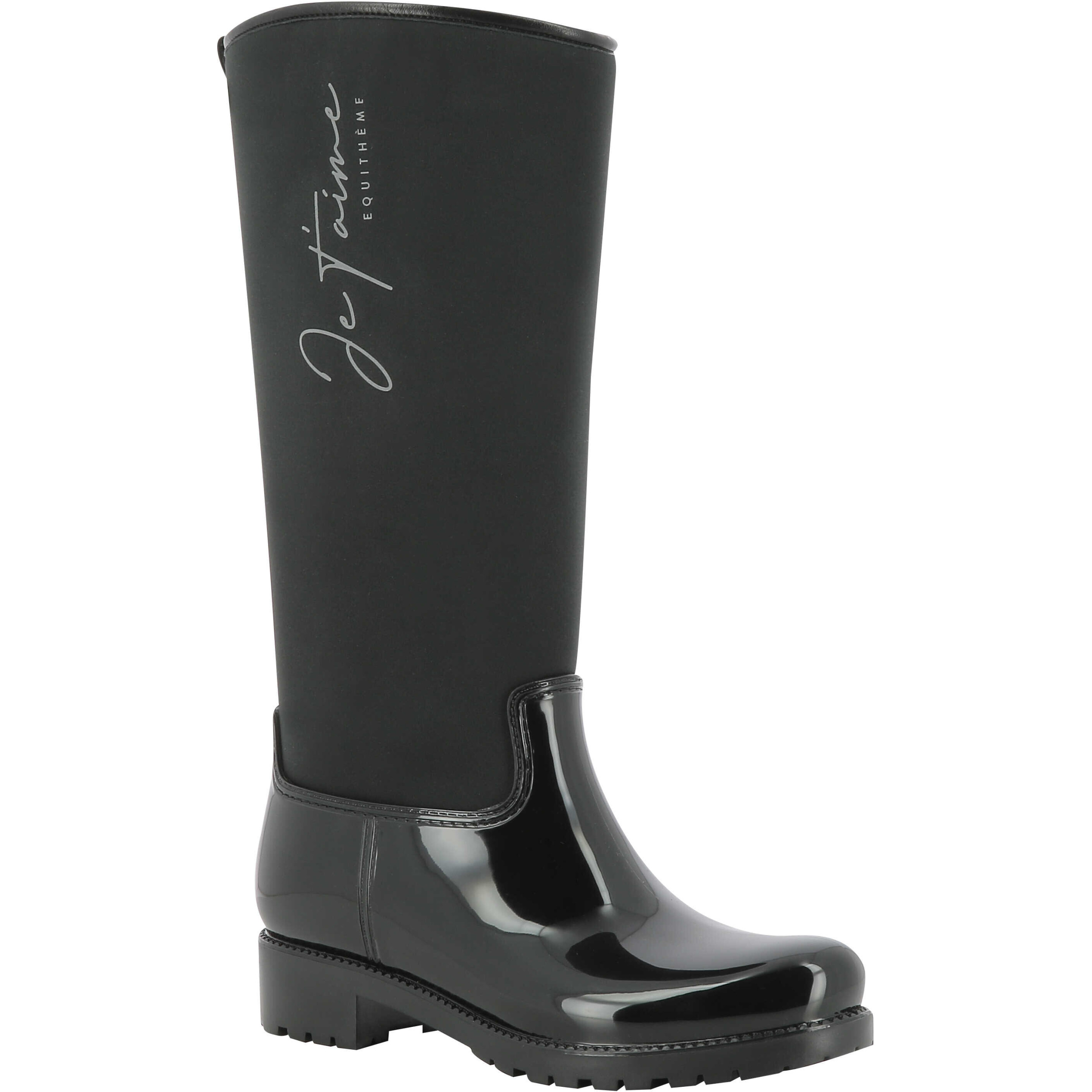 Damen Gummistiefel Je t'aime schwarz