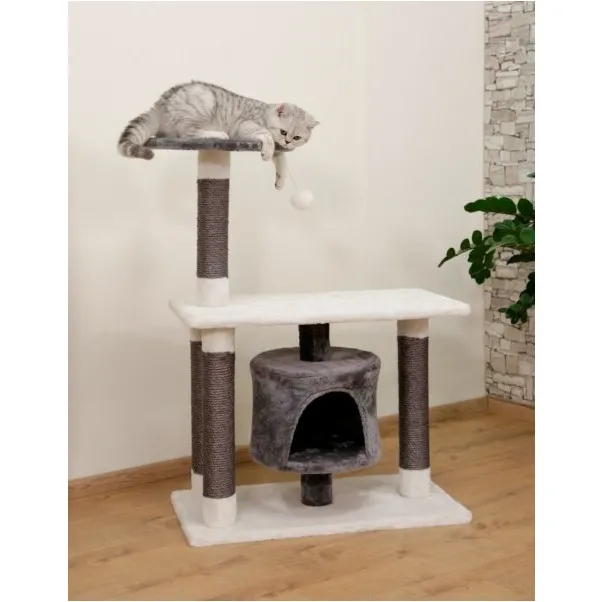 Kratzbaum JADE DARKLIGHT weiß/grau 70x35x96cm