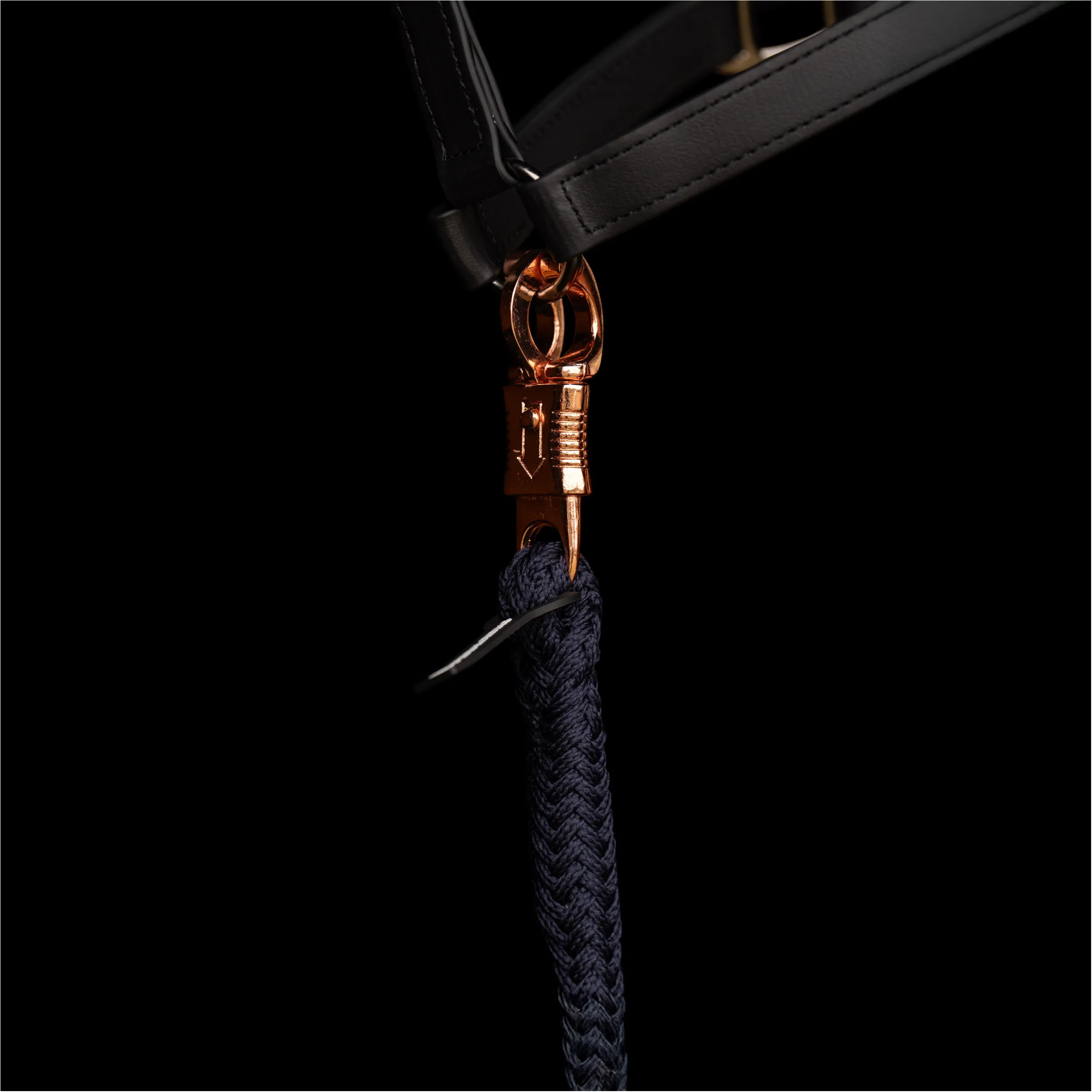 Führstrick mit Panikhaken IRHClassic navy/rosegold