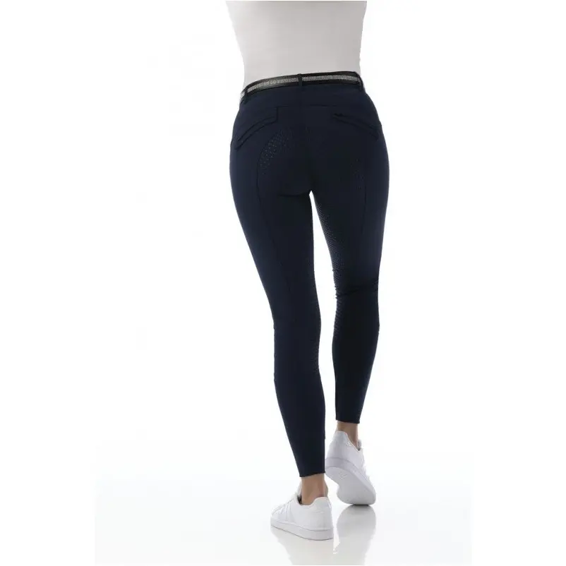 Damen Reithose Silikon Vollbesatz MICRO marineblau