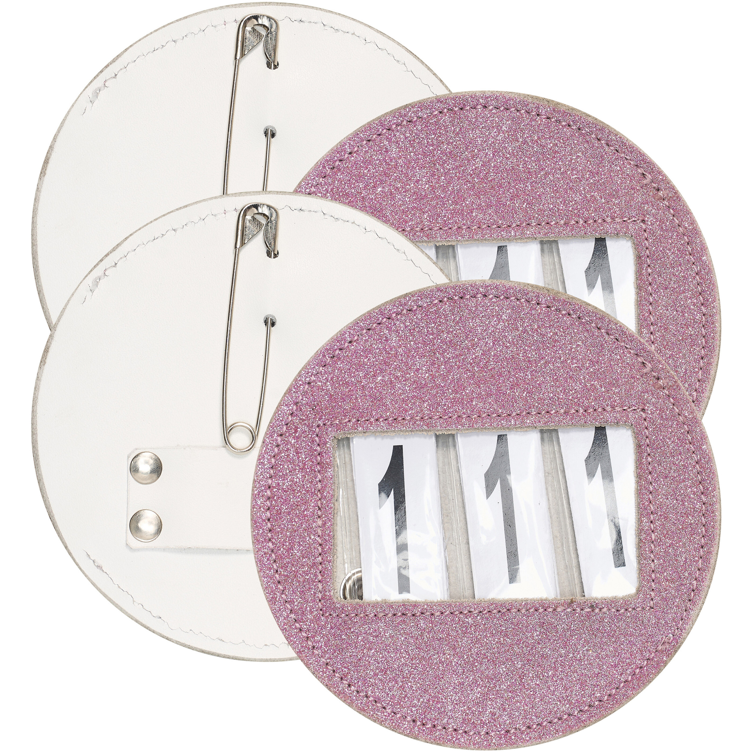 Turniernummern 2er Set IRHGlitter rund pink