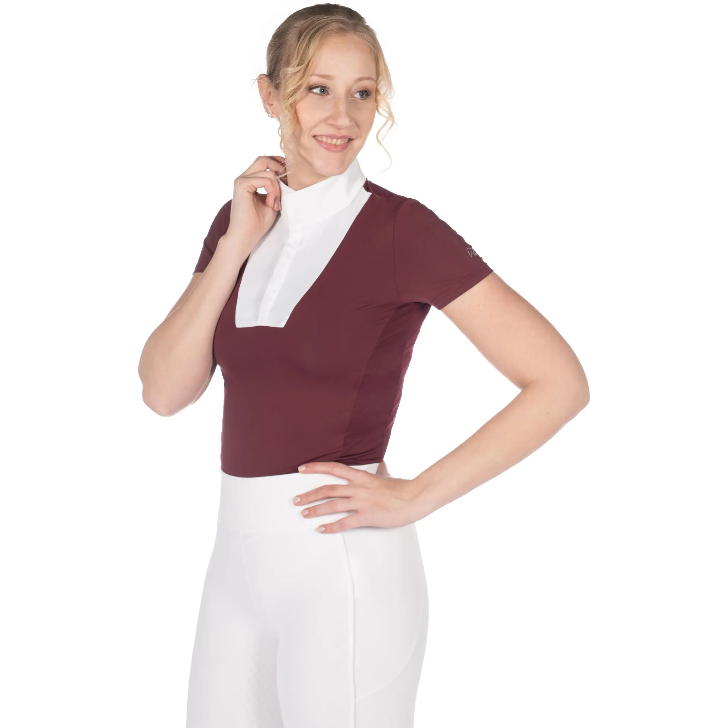 Damen Turniershirt Kurzarm VIRGINIA bordeaux