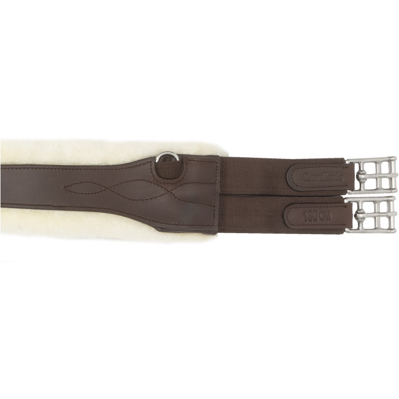 Ledersattelgurt geölt mit Kunstfell und Elast COMFORT braun/beige Ledersattelgurt geölt mit Kunstfell und Elast COMFORT braun/beige