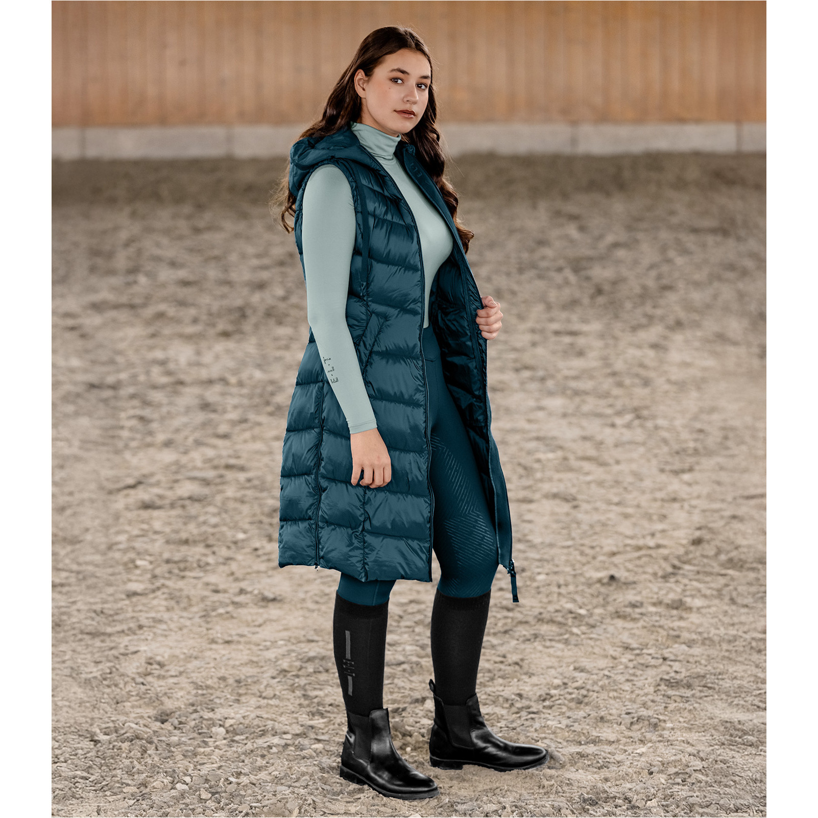 Damen Lightweight Longweste OSTENDE petrolblau