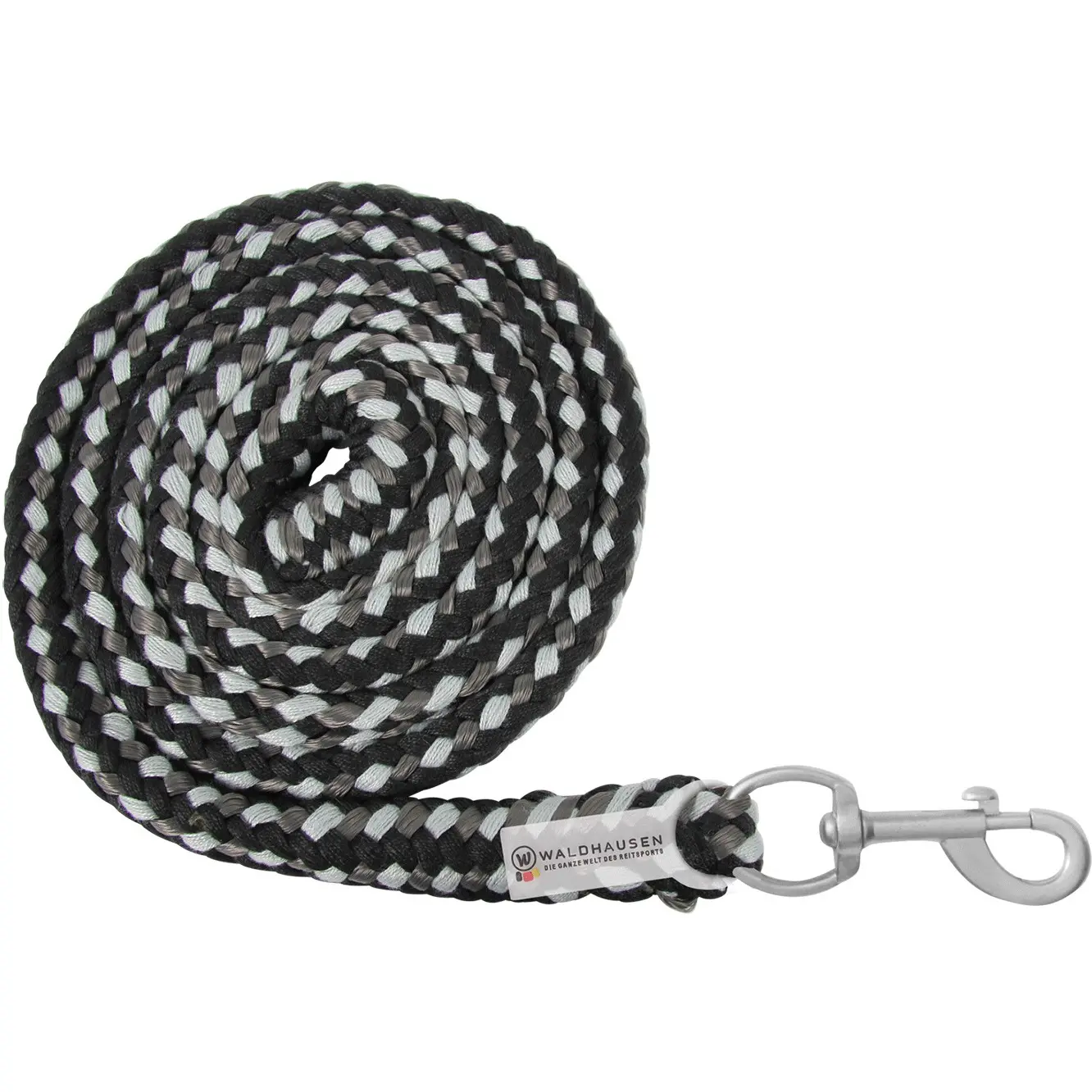 Führstrick mit Karabinerhaken PLUS schwarz/grau 200cm