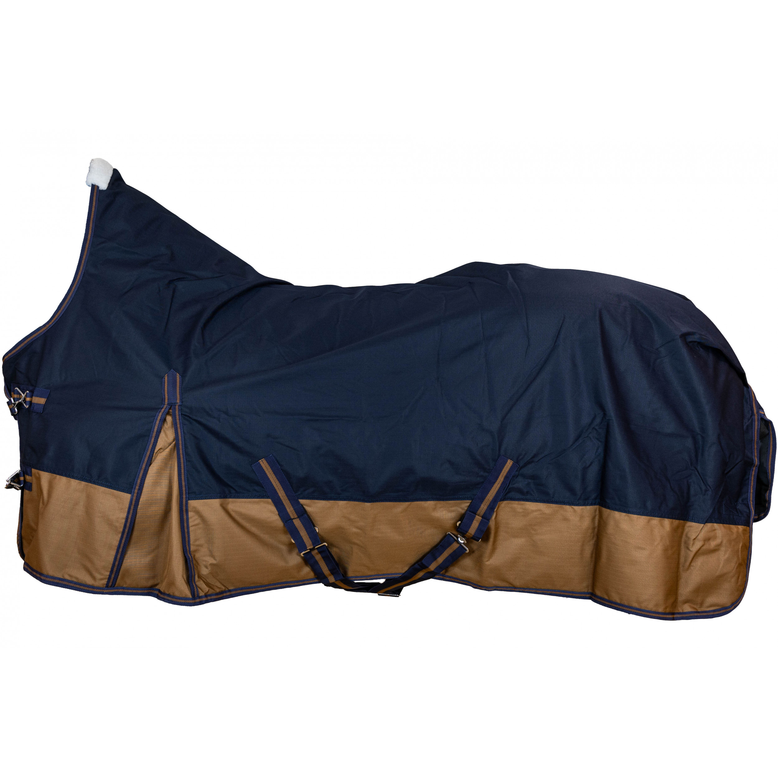 Winterdecke High Neck 100g Füllung 600D BASICLINE dunkelblau/braun