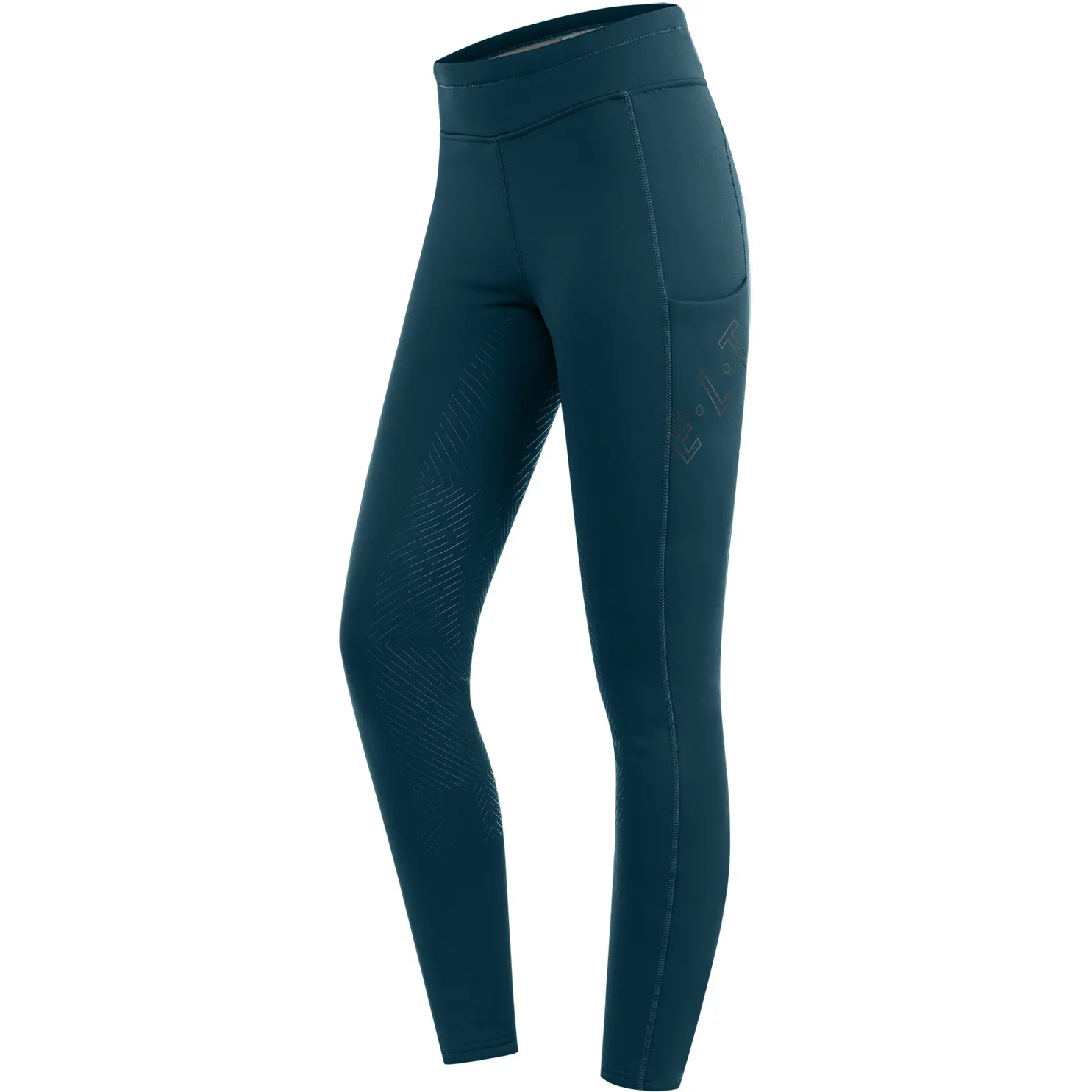 Damen Thermo Teddy-Reitleggings Silikon Vollbesatz RICA petrolblau