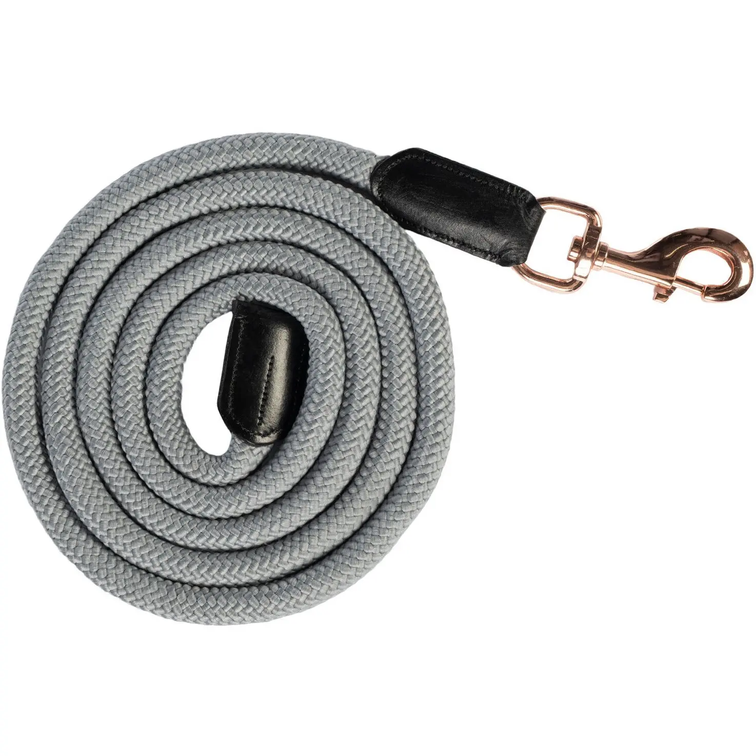 Führstrick mit Karabinerhaken ROSEGOLD GLAMOUR STYLE grau/rosegold