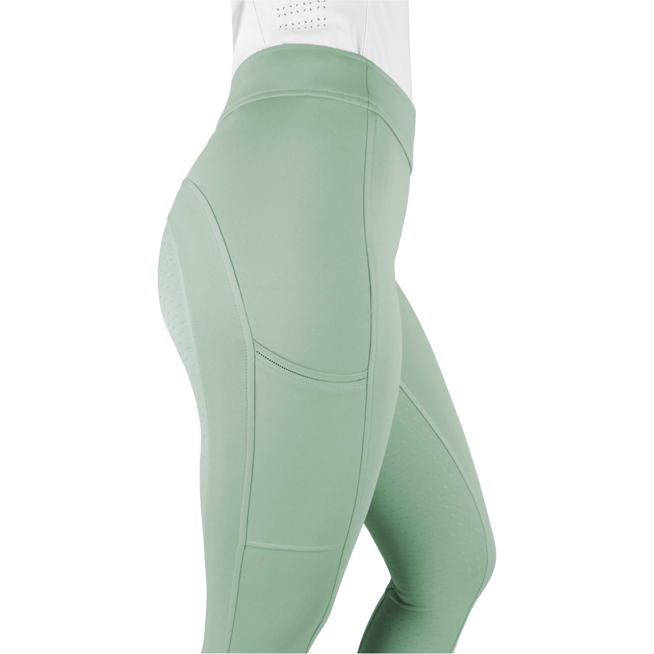 Damen Reitleggings Silikon Vollbesatz EK-BIRDY hellgrün