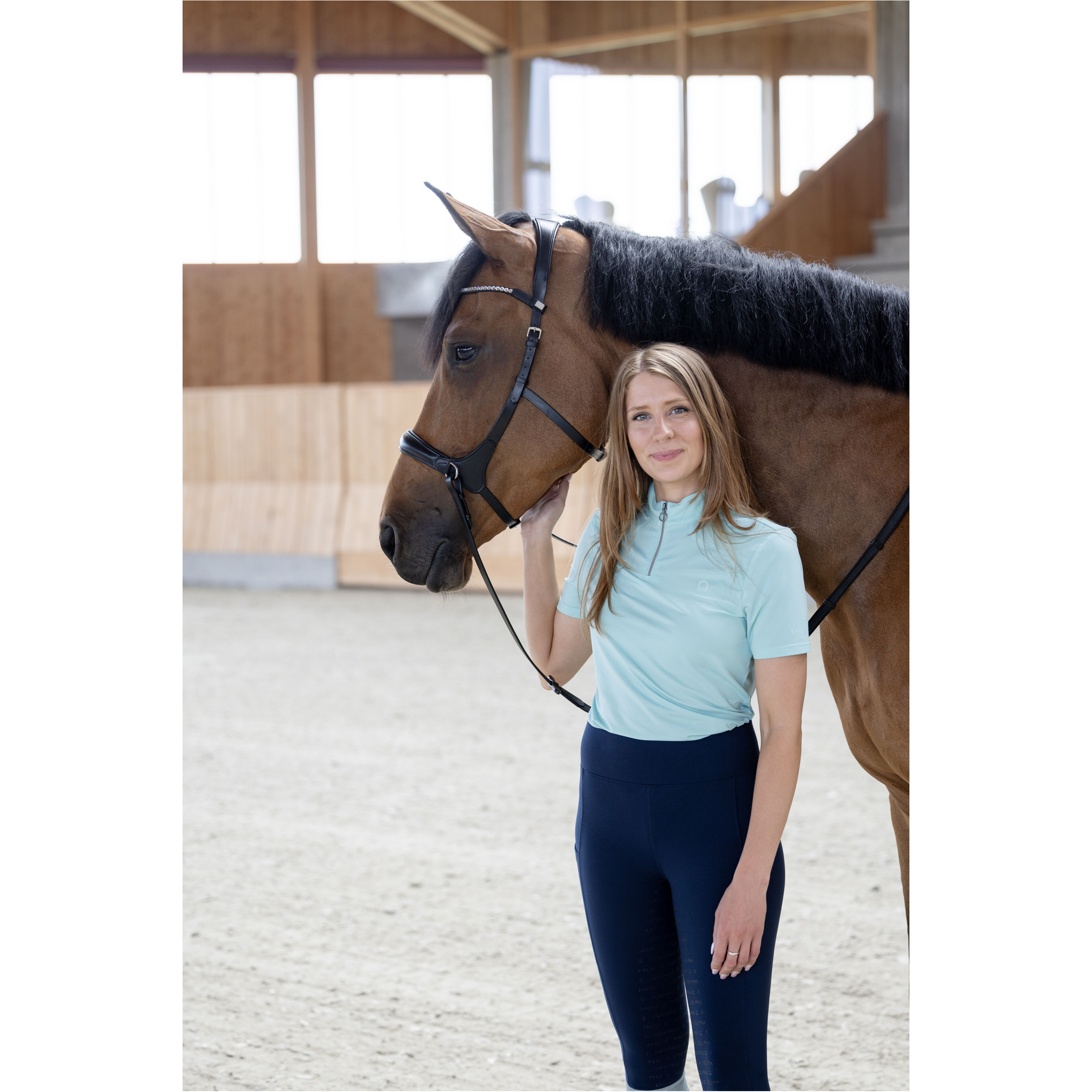 Damen Turniershirt Half-zip HASTY aqua haze