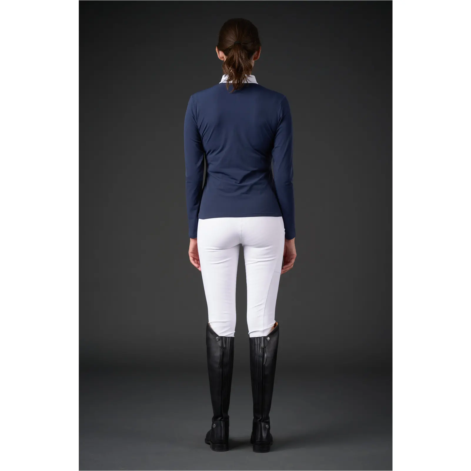 Damen Turniershirt Langarm VINICA half-zip navy