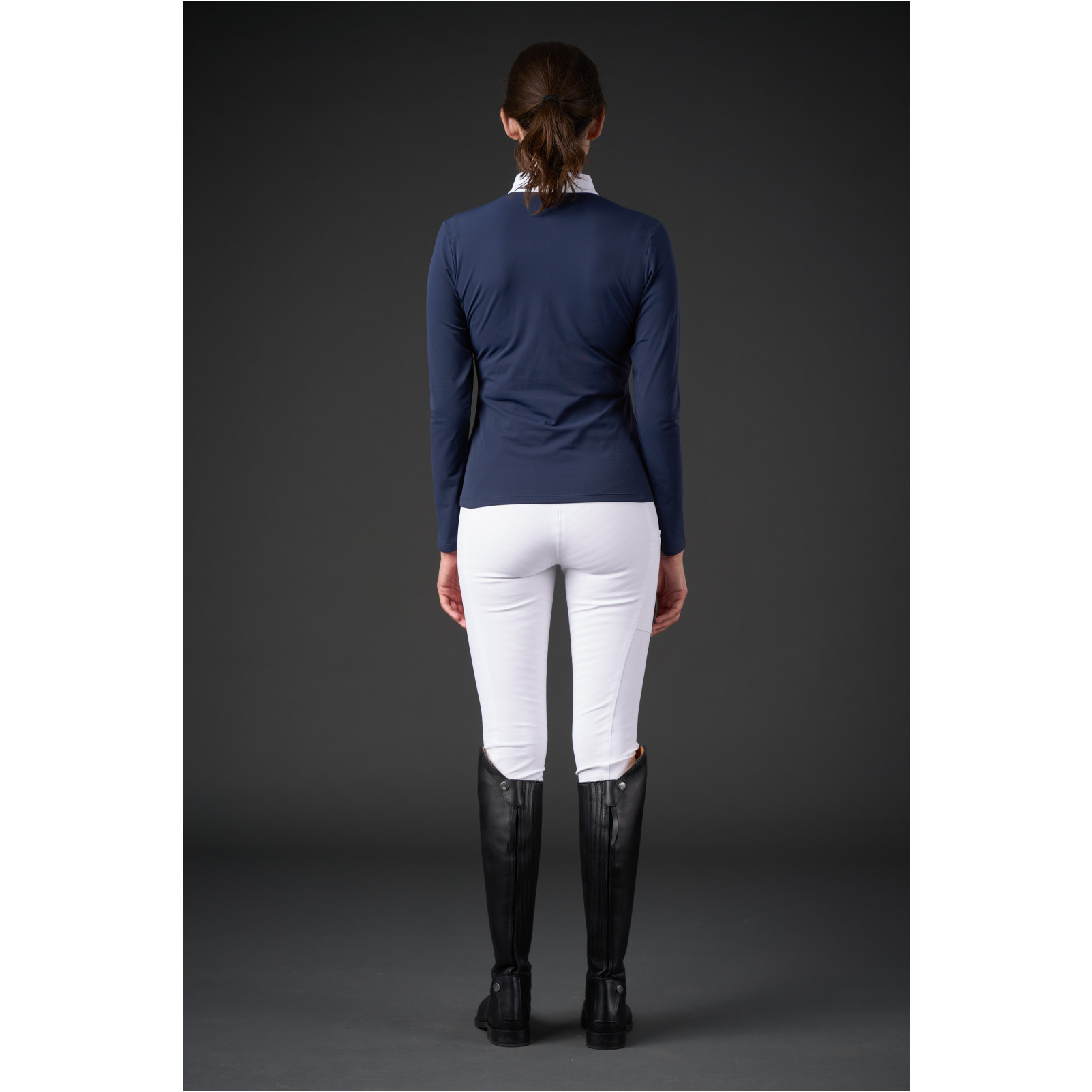 Damen Turniershirt Langarm VINICA half-zip navy