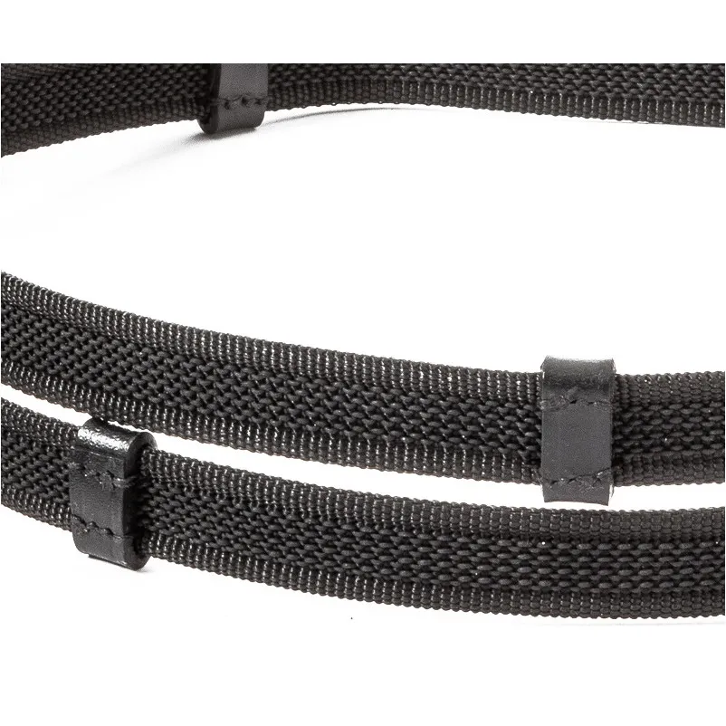 Gummierte Zügel mit Zaumhaken 5 Stege schwarz/silber 16mm