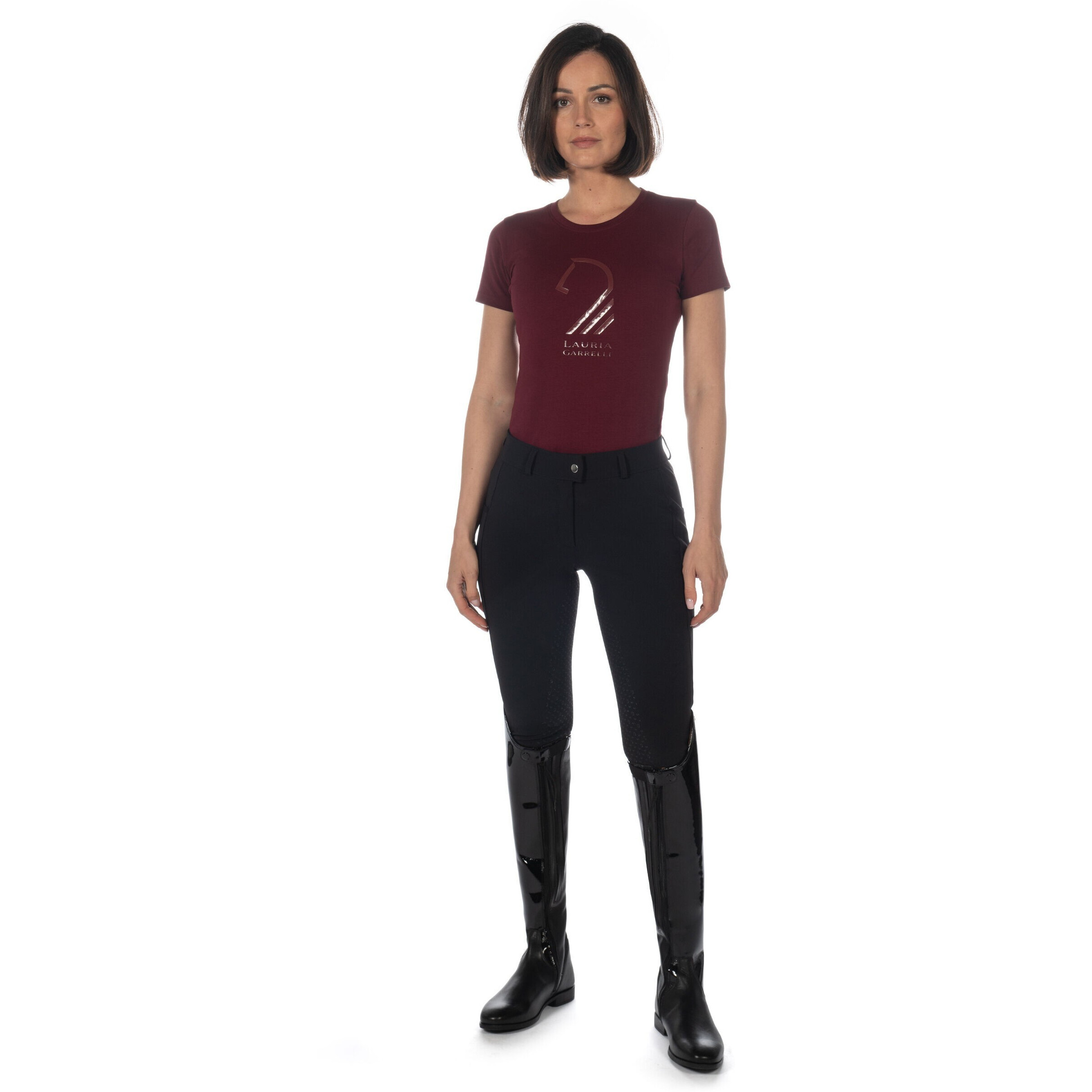 Damen T-Shirt LIVIGNO HORSE HEAD bordeaux