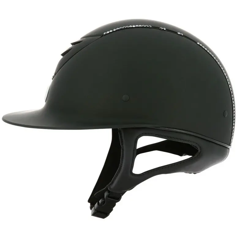 Damen Reithelm ELÉGANCE CRISTAL matt schwarz/schwarz