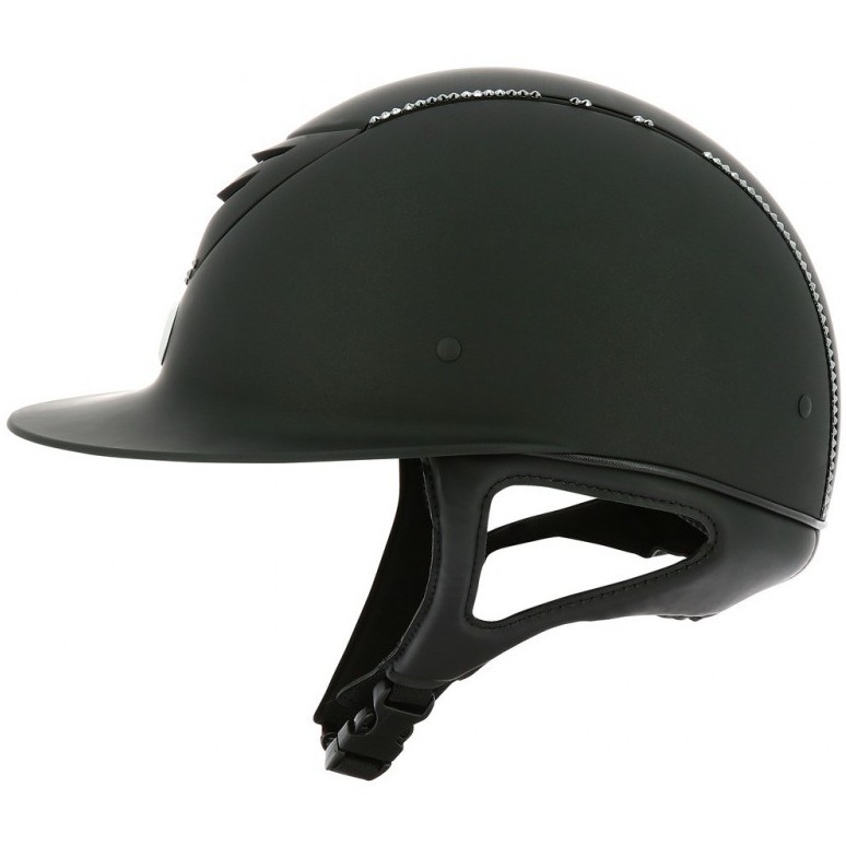 Damen Reithelm ELÉGANCE CRISTAL matt schwarz/schwarz