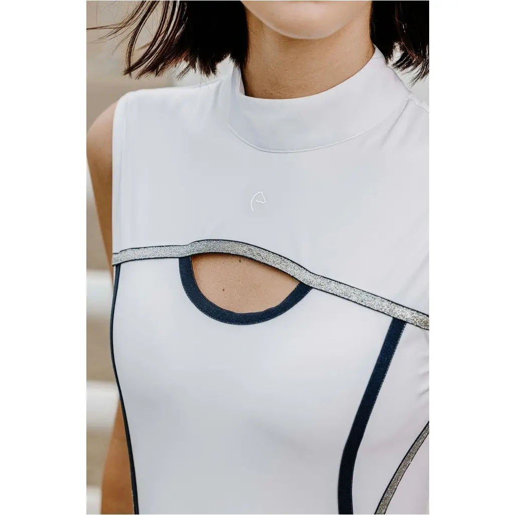 Damen Turniershirt PUEBLA Cut Out weiß/grau