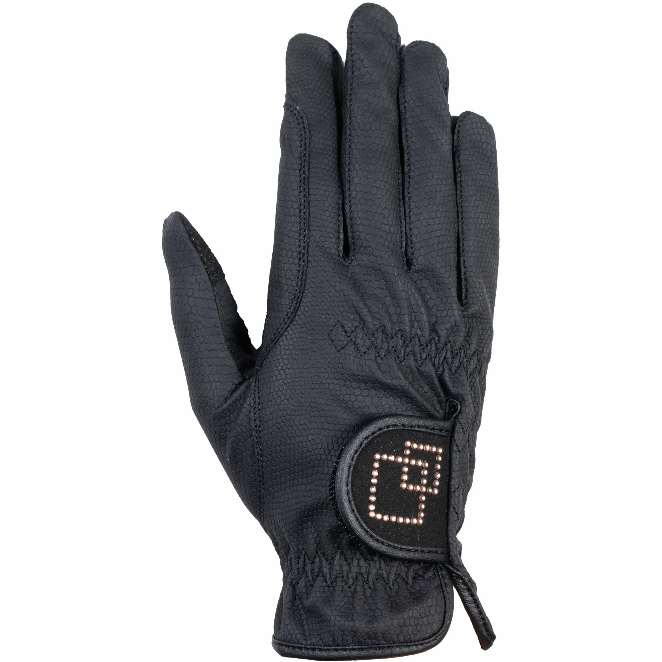 Damen Reithandschuhe COMPETITION schwarz/rosegold