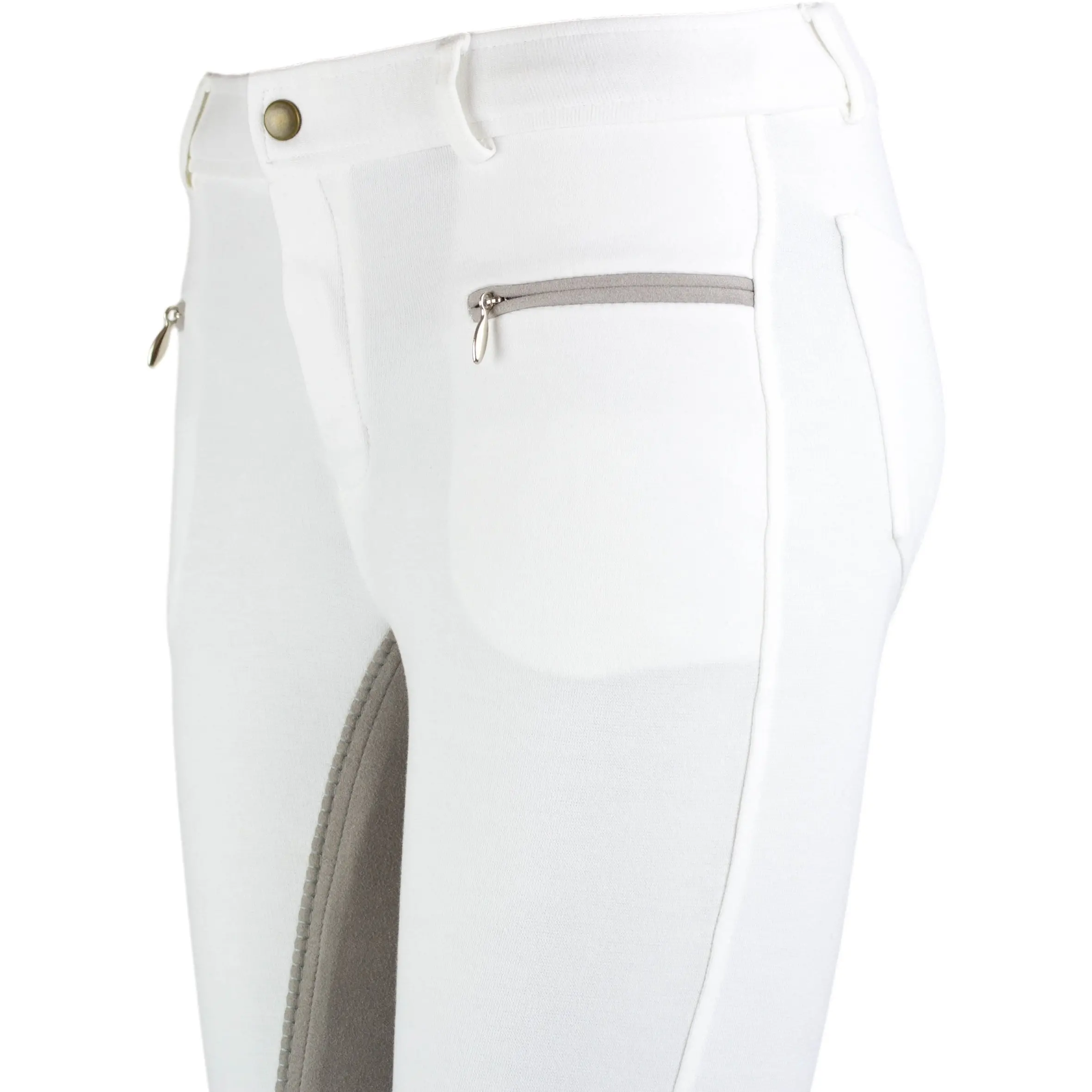 Kinder Reithose Vollbesatz Flex BASICLINE weiß/grau