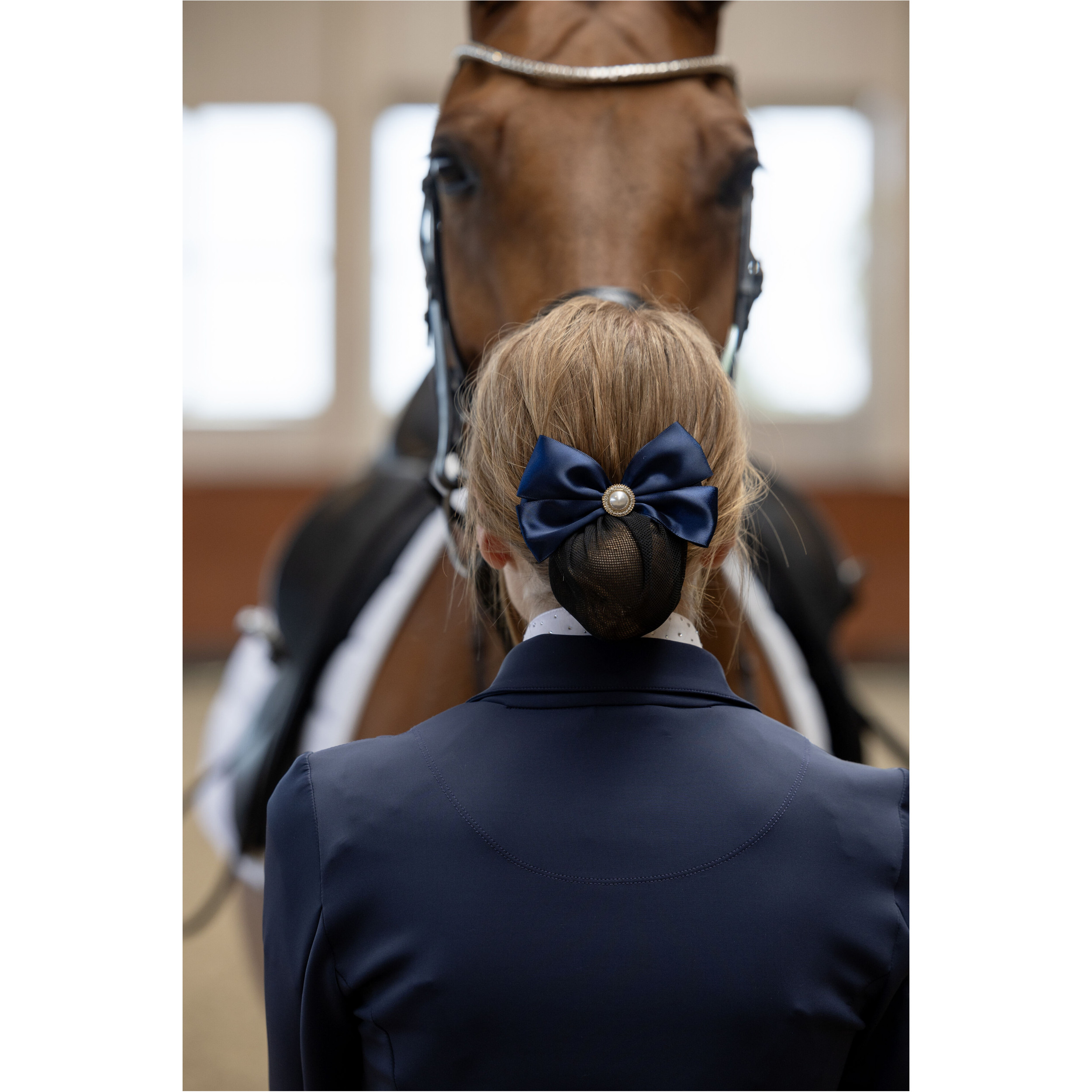 Haarnetz mit Schleife AGNES navy