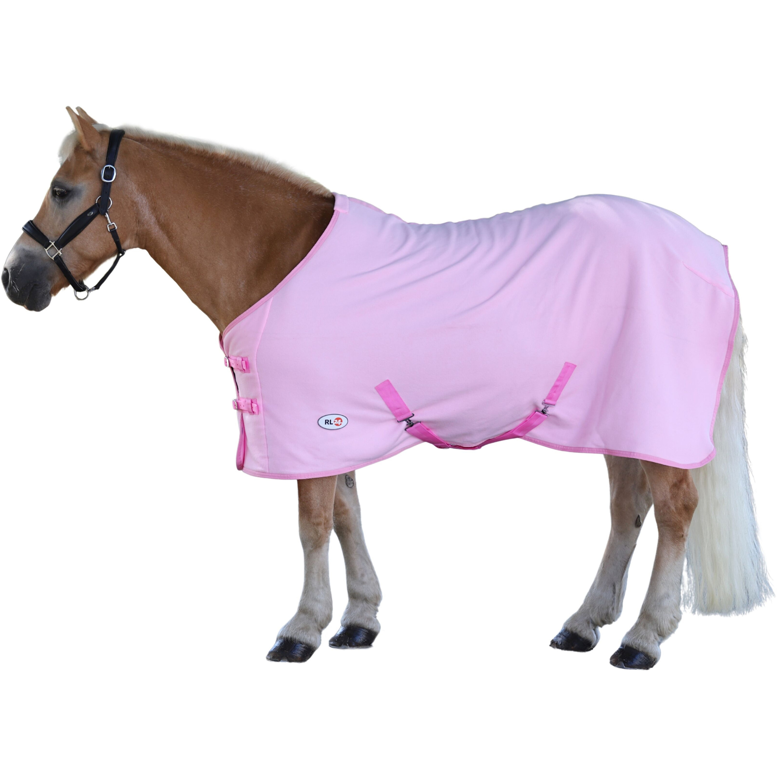 Abschwitzdecke mit Kreuzgurt BASICLINE rosa