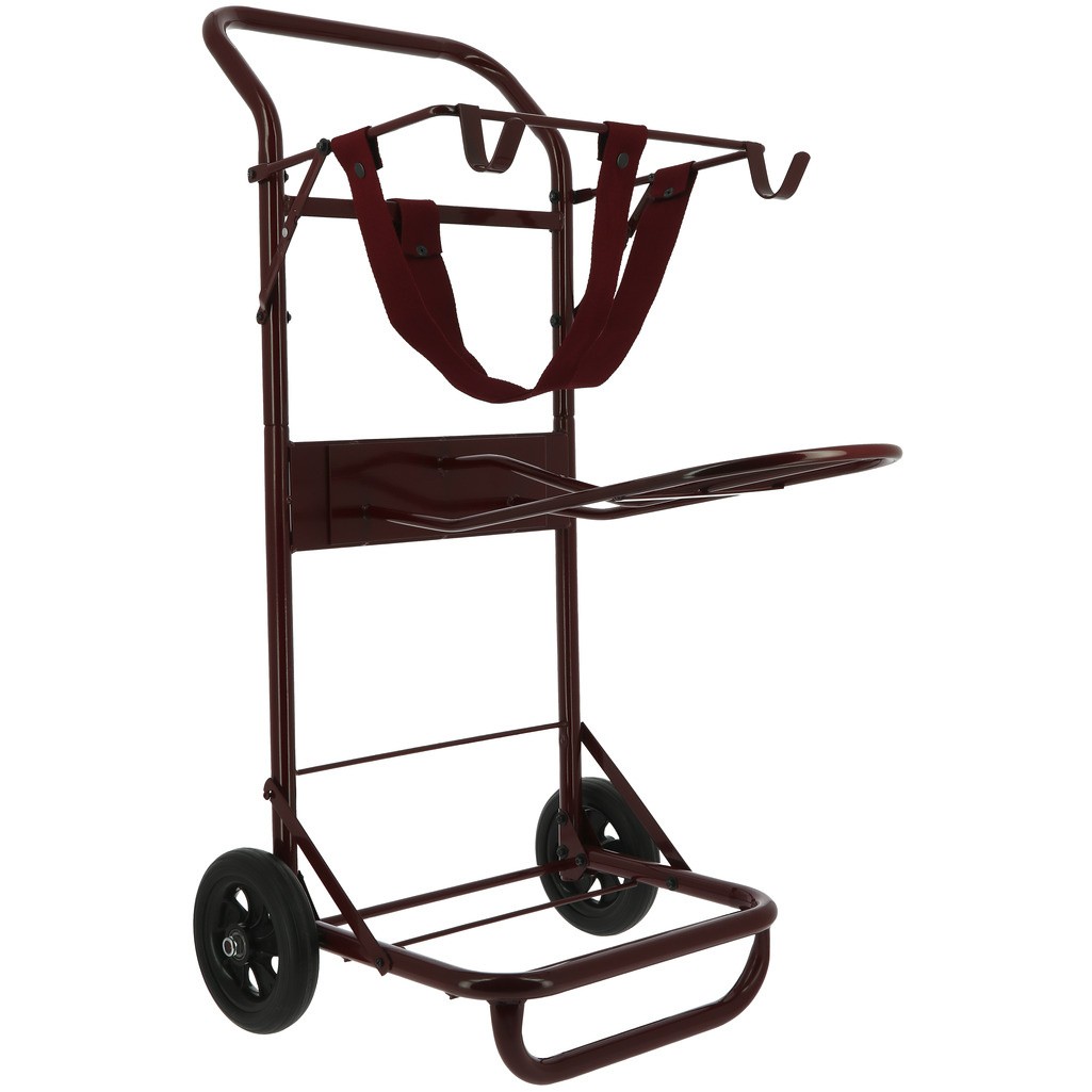 Kurzer Sattelablage-Rollwagen bordeauxrot