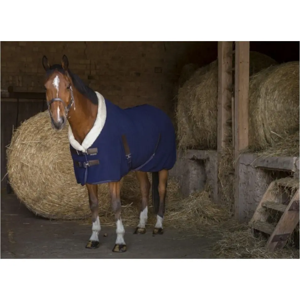Abschwitzdecke mit Polarfleece TEDDY marineblau