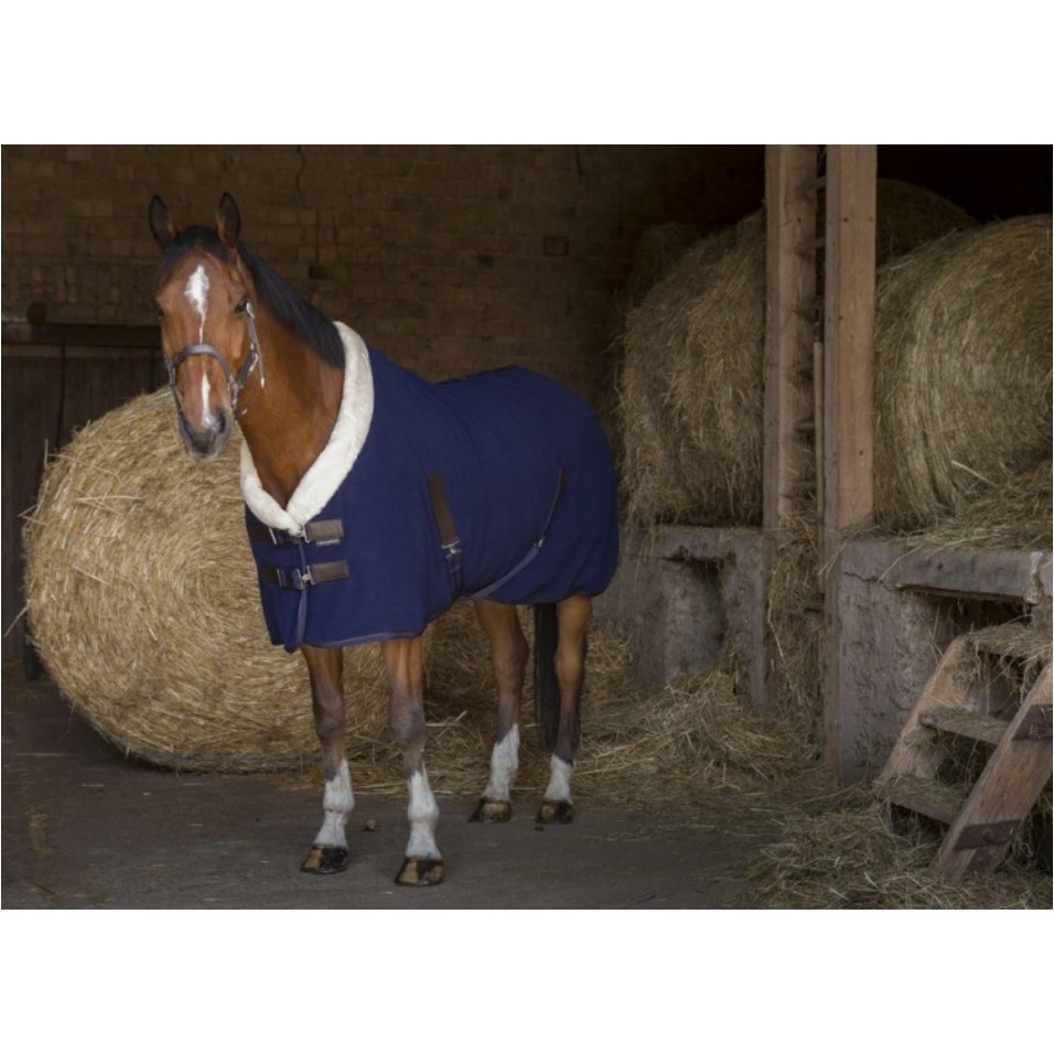 Abschwitzdecke mit Polarfleece TEDDY marineblau