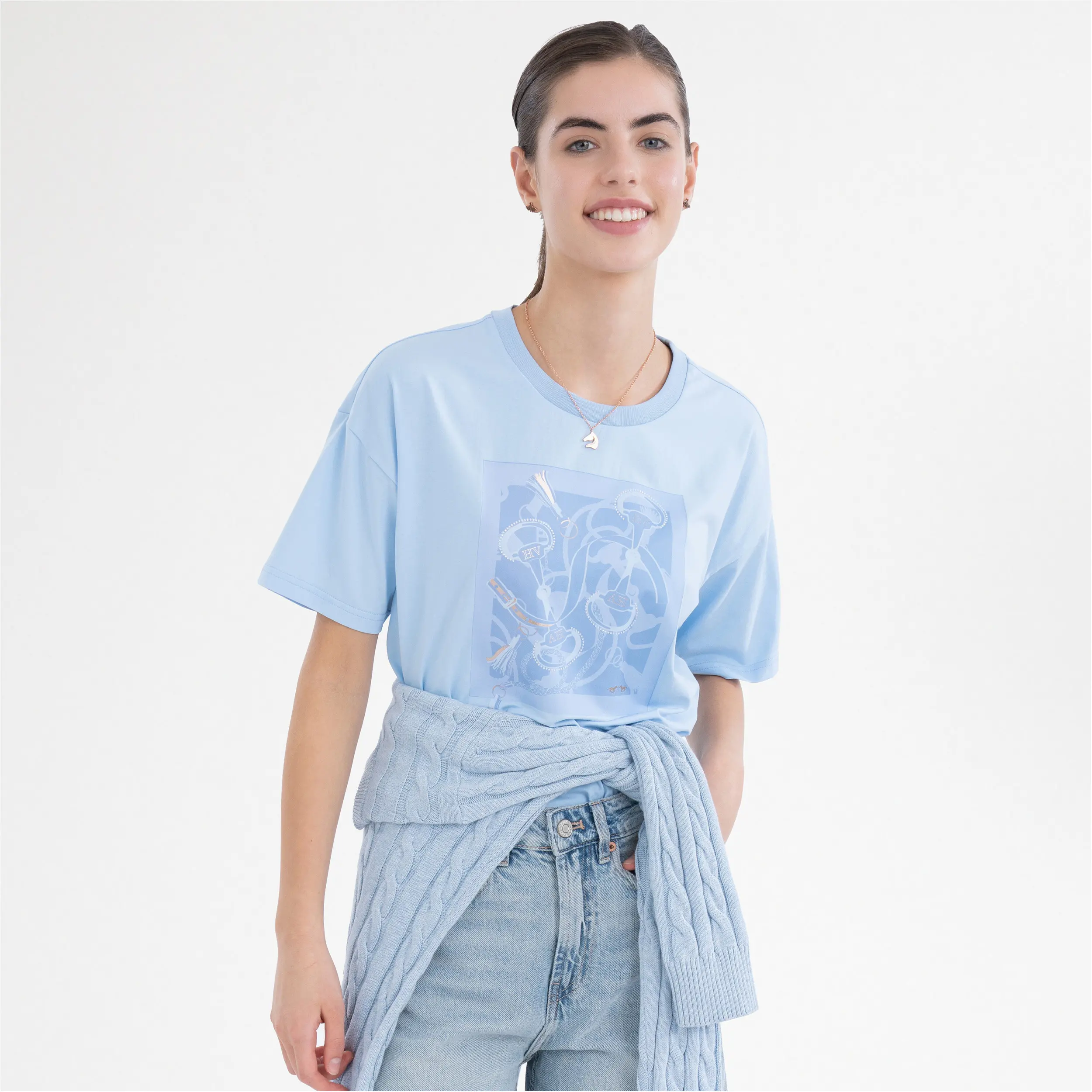 Damen T-Shirt HVPJenny powder blue