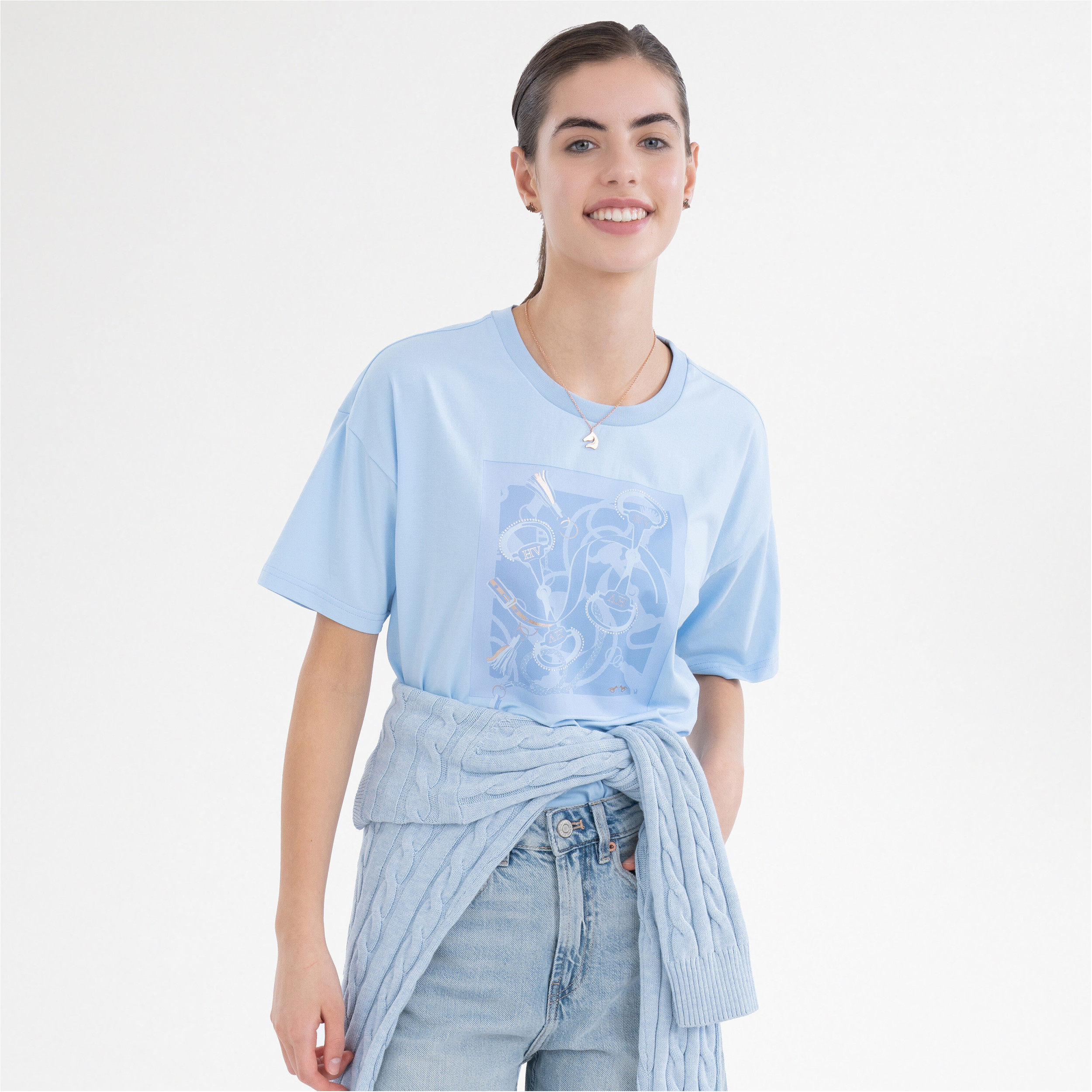 Damen T-Shirt HVPJenny powder blue