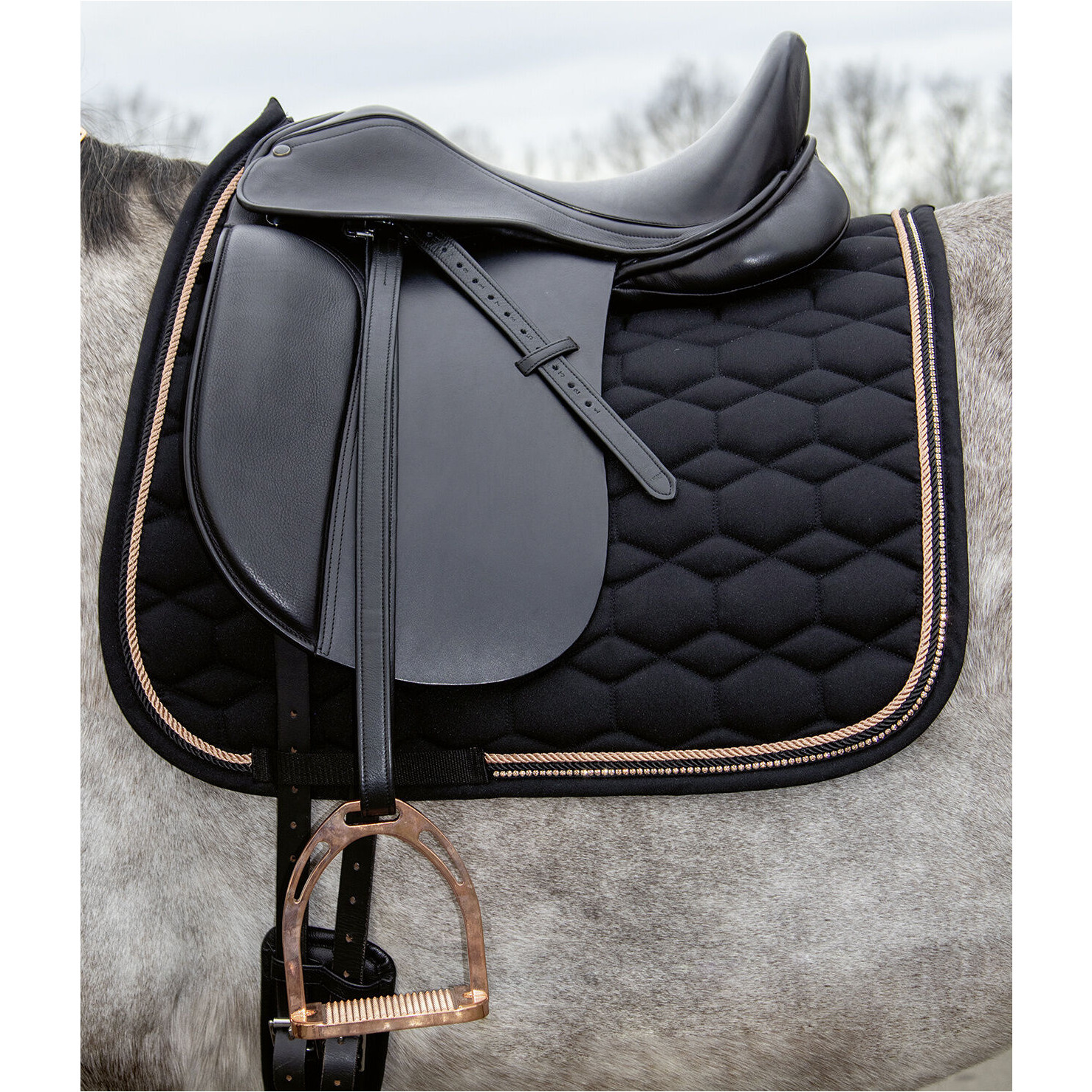 Schabracke ROSEGOLD GLAMOUR STYLE schwarz/rosegold