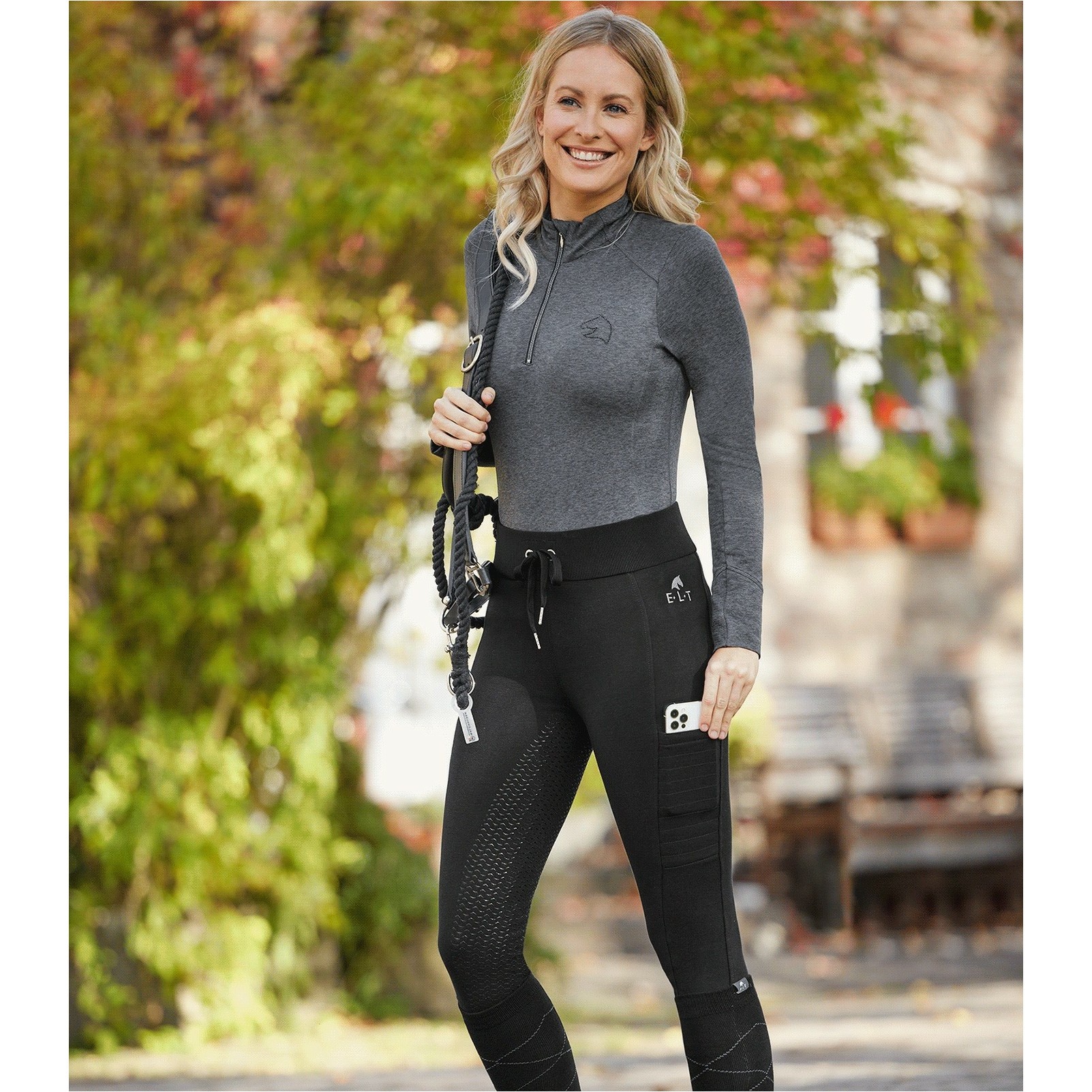 Damen Reitleggings Silikon Vollbesatz GESA schwarz